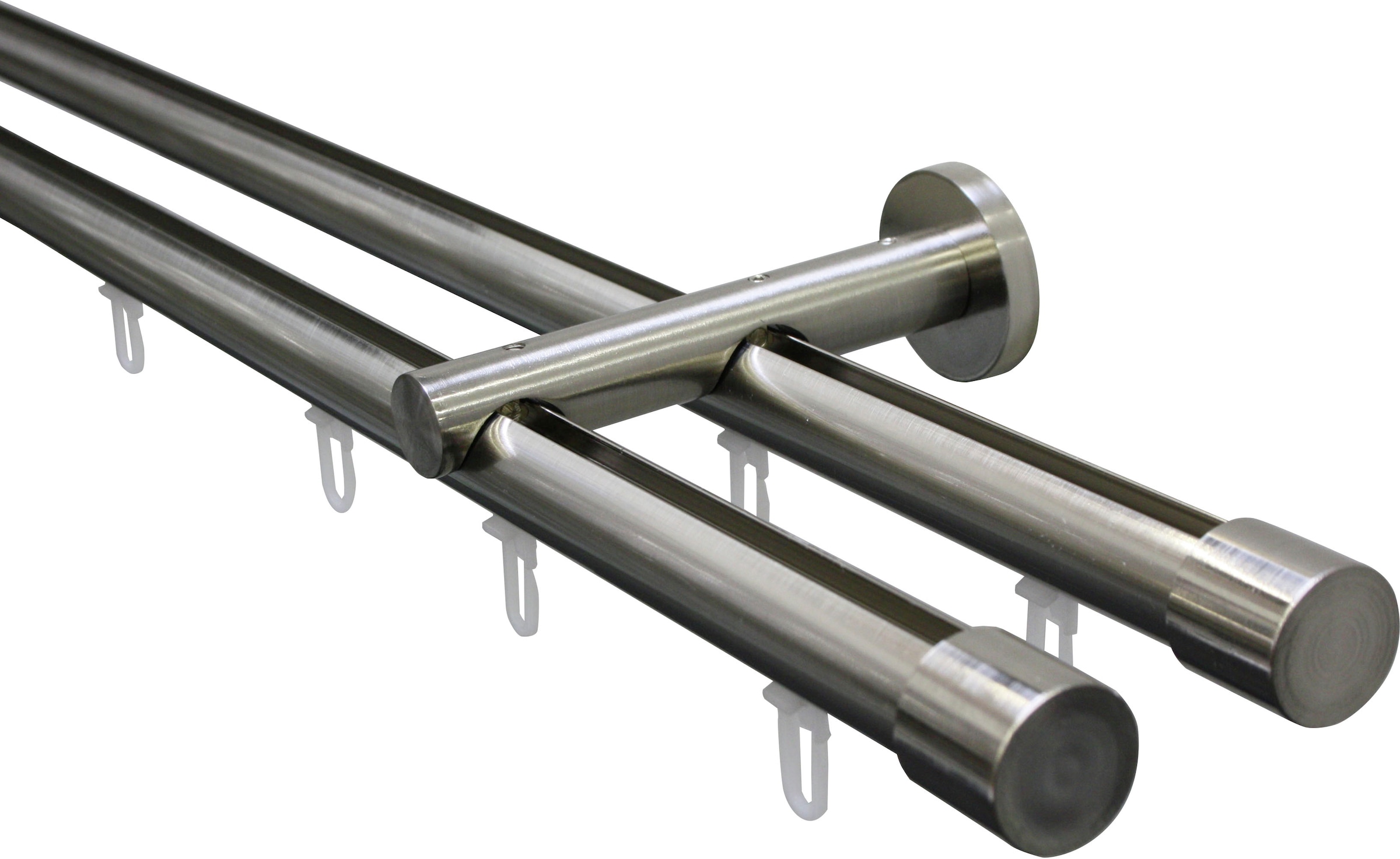 GARDINIA Gardinenstange »Set Isa 2-Lauf mit Innenlauf II Ø 20 mm« Ø 20 mm 2 günstig online kaufen