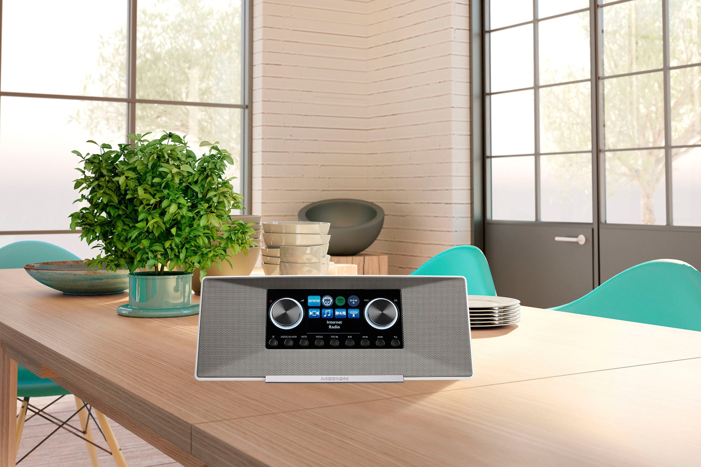 Medion® Internet-Radio »P85289«, (LAN (Ethernet)-WLAN Digitalradio (DAB+)-UKW mit RDS-Automatische Senderverfolgung-Internetradio 12 W)