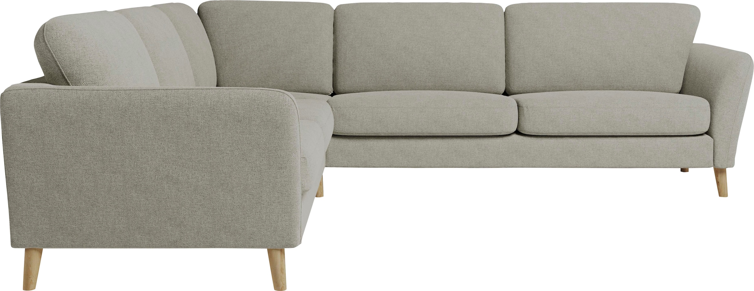 Home affaire Ecksofa »MARSEILLE 278/278 cm, L-Form,«, gleichschenklig, aus Eiche-Massivholz Beinen, verschiedene Bezüge