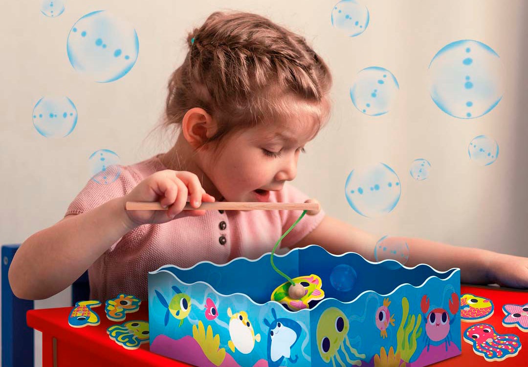 Lisciani Spiel »Montessori Holz-Lernspielzeug - Fish Fun«, Made in Europe