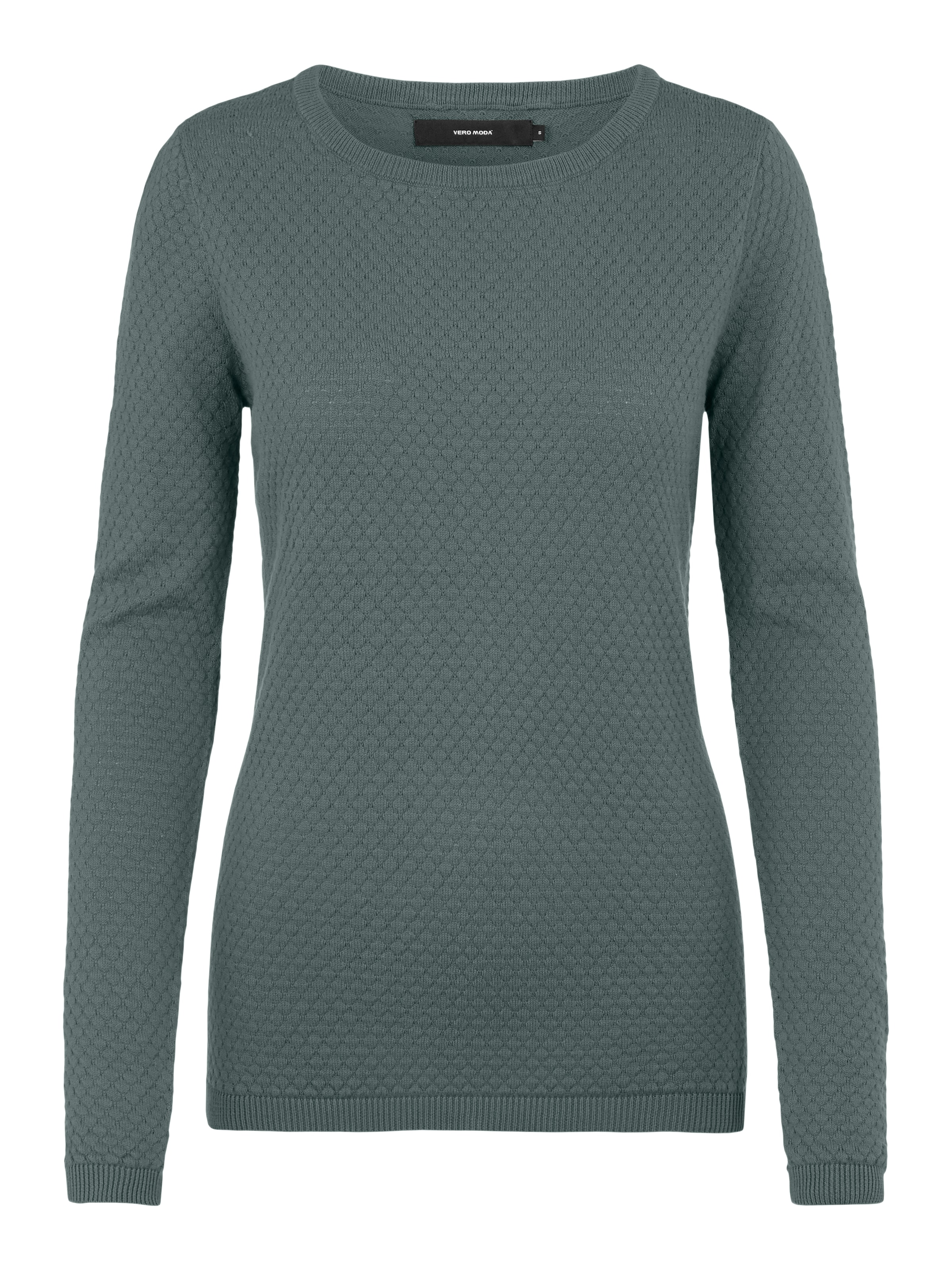 Vero Moda Rundhalspullover »VMCARE STRUCTURE LS O-NECK BLOU NOOS«, mit Strukturmuster