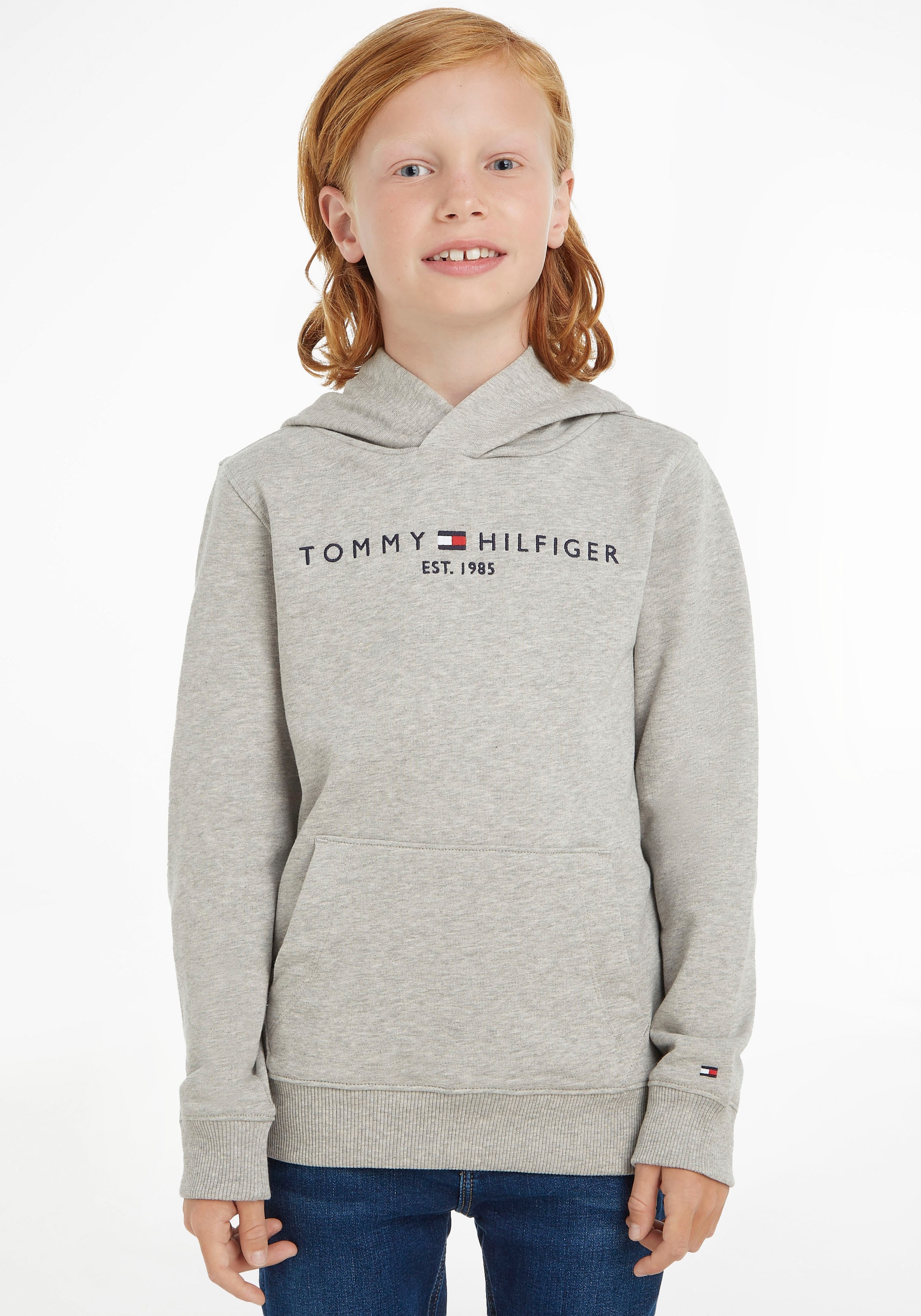 Tommy Hilfiger Sweatshirt »BOLD mit kaufen Karodessin Logo-Schriftzug Hilfiger markantem SWEATSHIRT«, im MONOTYPE