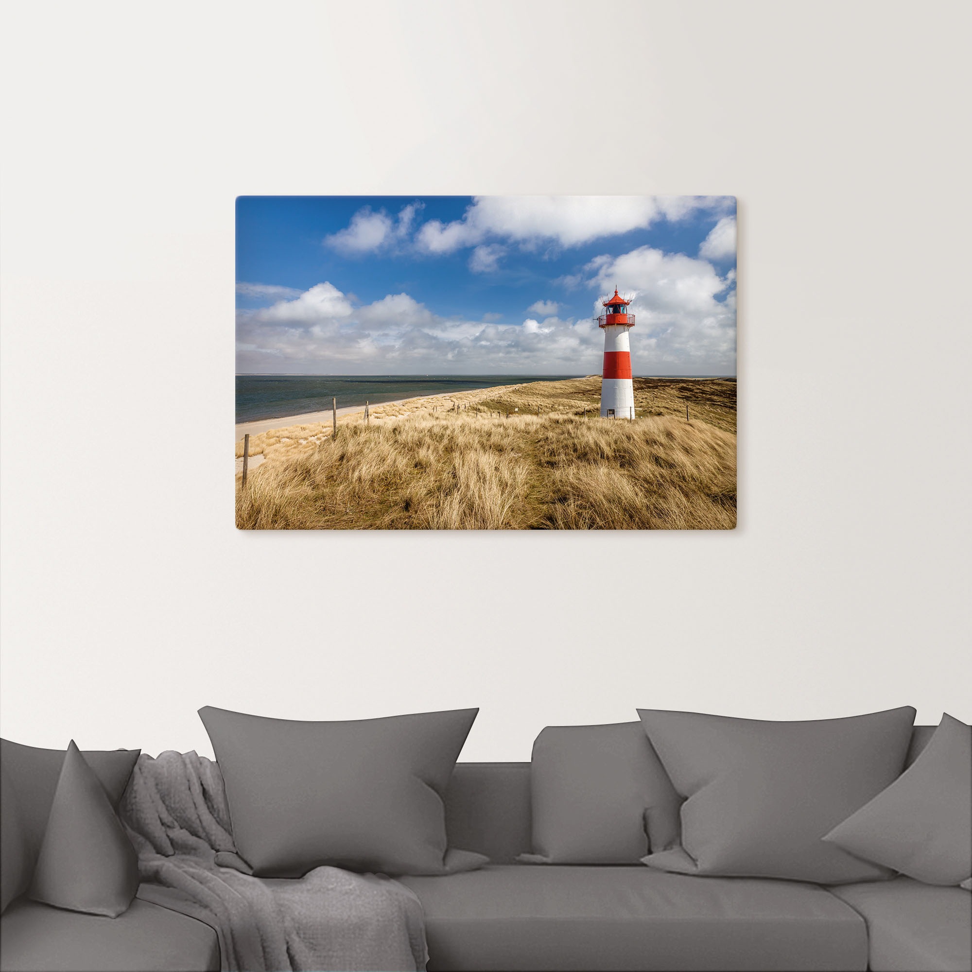 Artland Wandbild »Leuchtturm List-Ost auf Sylt Deutschland«, Gebäude, (1 St.), als Alubild, Leinwandbild, Wandaufkleber oder Poster in versch. Größen
