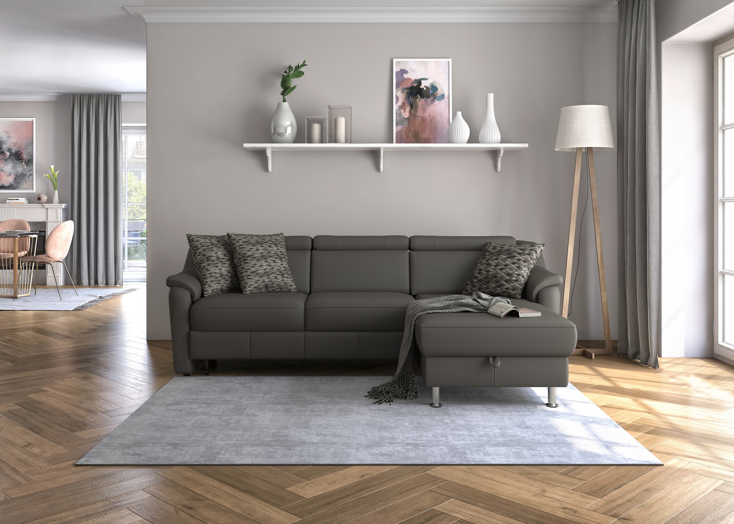 sit&more Ecksofa »Freetown L-Form«, inklusive Kopfteilverstellung und komfortablem Federkern