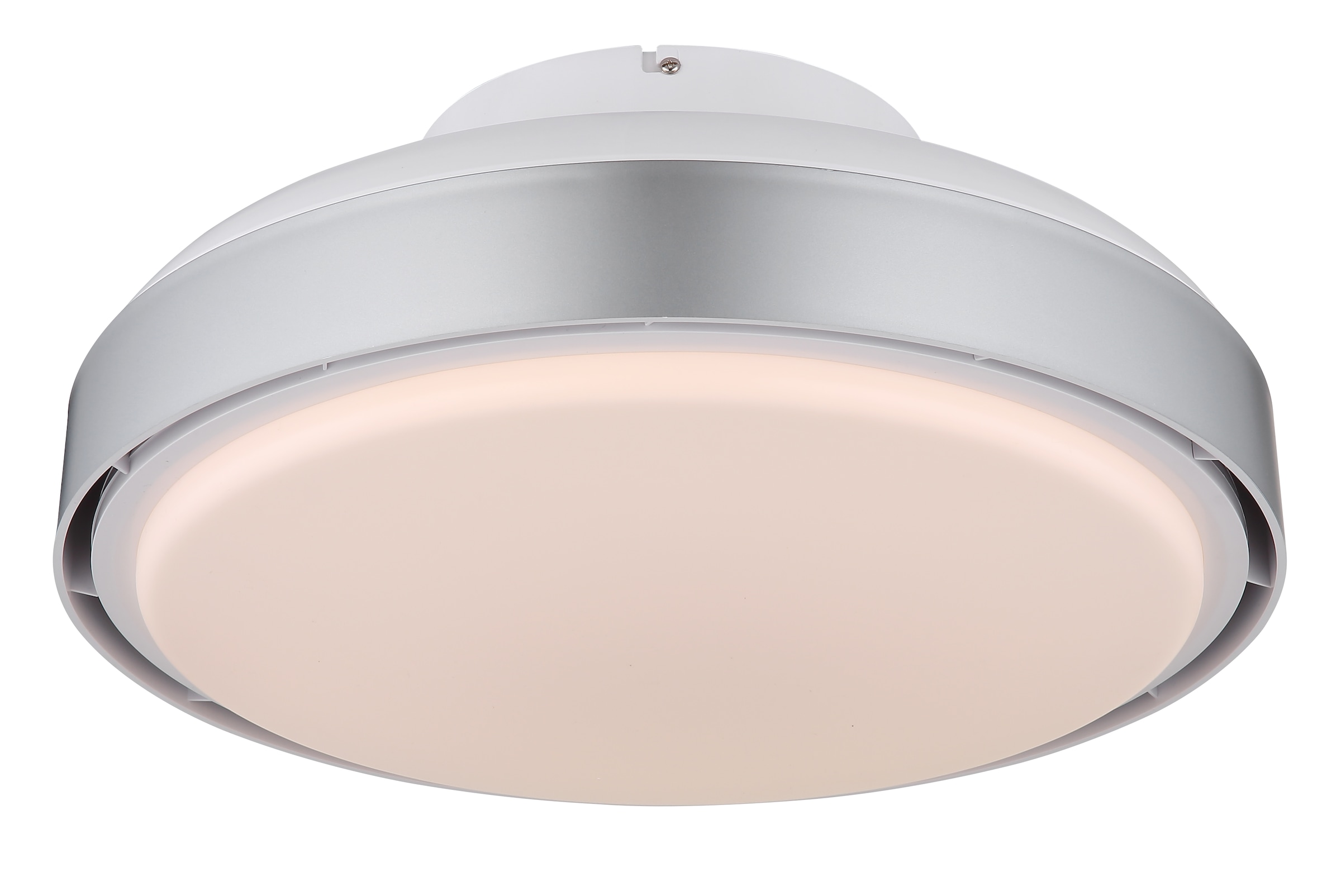 GLOBO LIGHTING Deckenleuchte »CARNEY« LED-Modul 1 Stk. warmweiß - kaltweiß Ventilator opal kühlen-heizen silber CCT 2700-6500K Wohnraumventilator