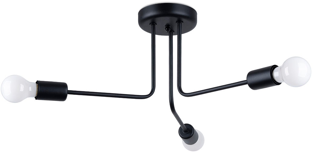 SOLLUX lighting Deckenleuchte »Kronleuchter NORAH 3 schwarz«, 3 flammig, Le günstig online kaufen