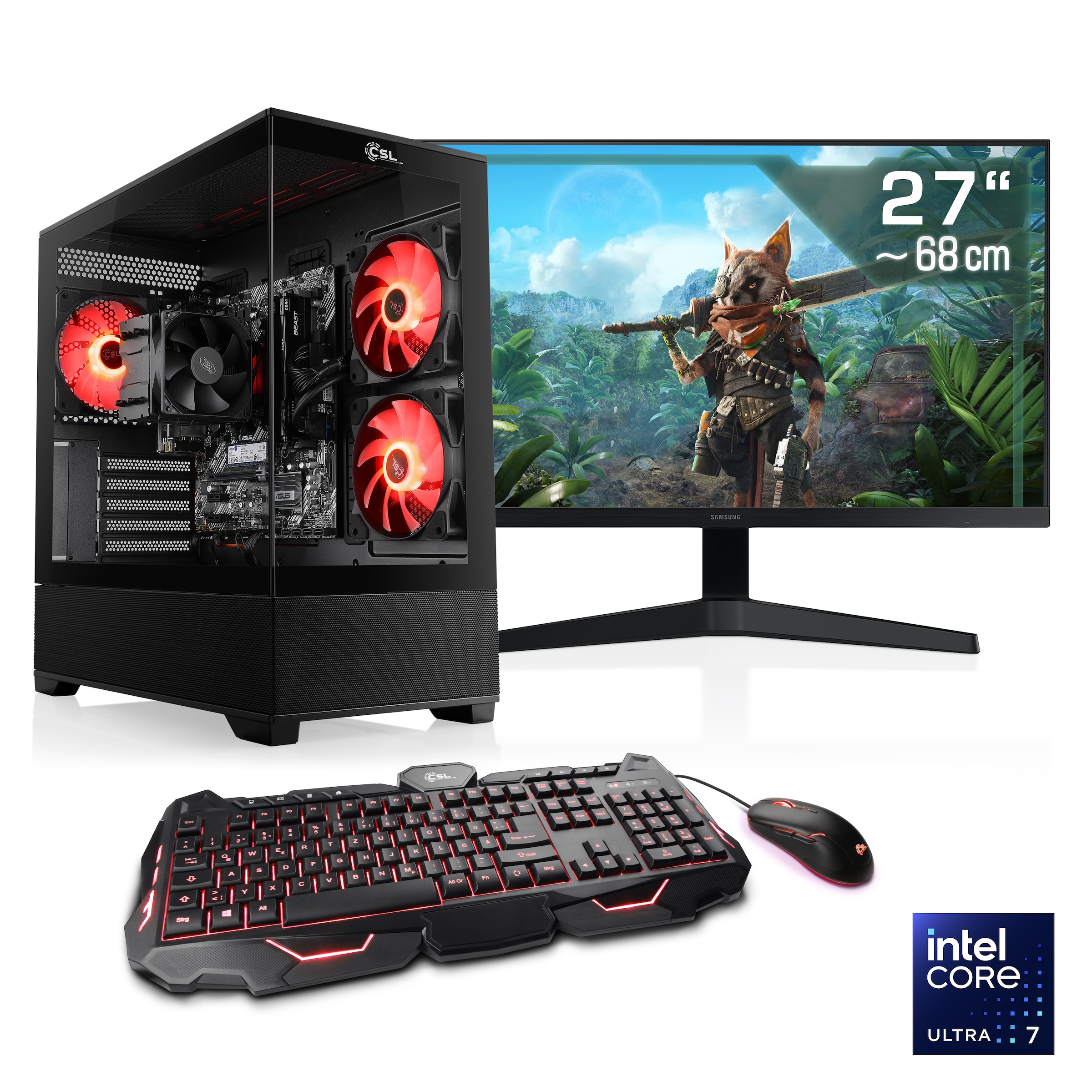 CSL Gaming-PC-Komplettsystem »AeroVision V24451« 27 ″ Intel® Core Ultra 7 32 GB RAM 1.000 GB SSD