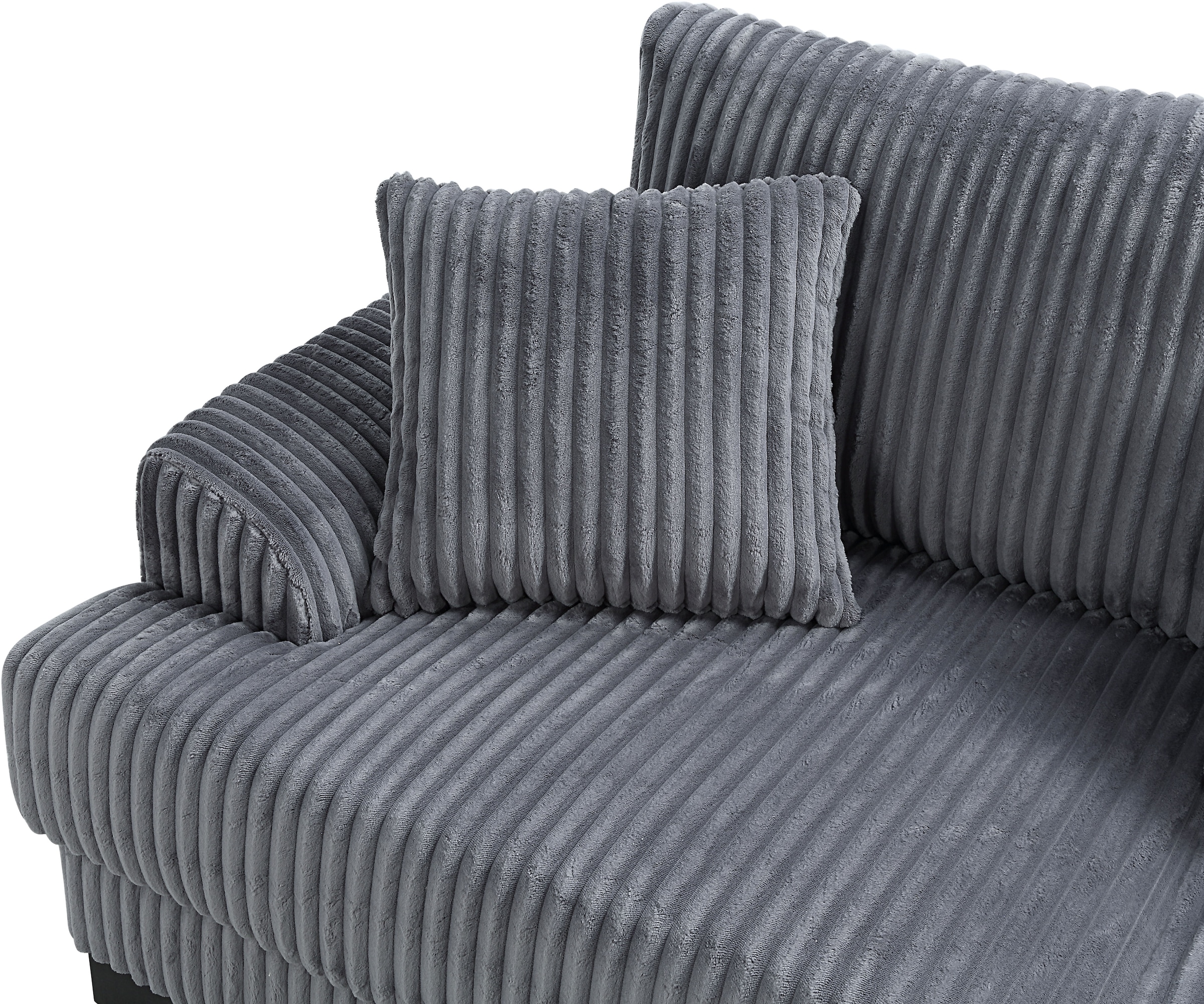 ATLANTIC home collection Wohnlandschaft, weicher XXL-Cordbezug, inklusive 6 Zierkissen