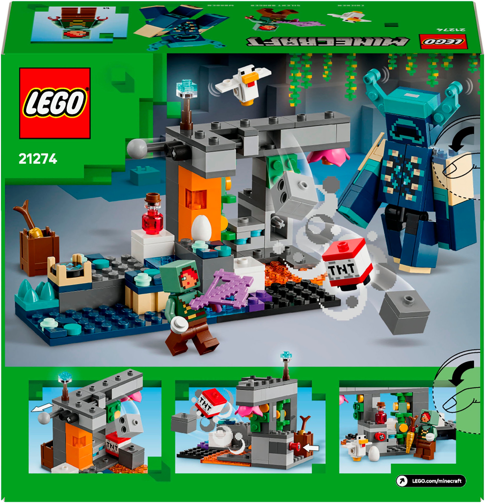 LEGO® Konstruktionsspielsteine »Begegnung mit dem Wächter (21274), LEGO Minecraft«, (238 St.), Made in Europe