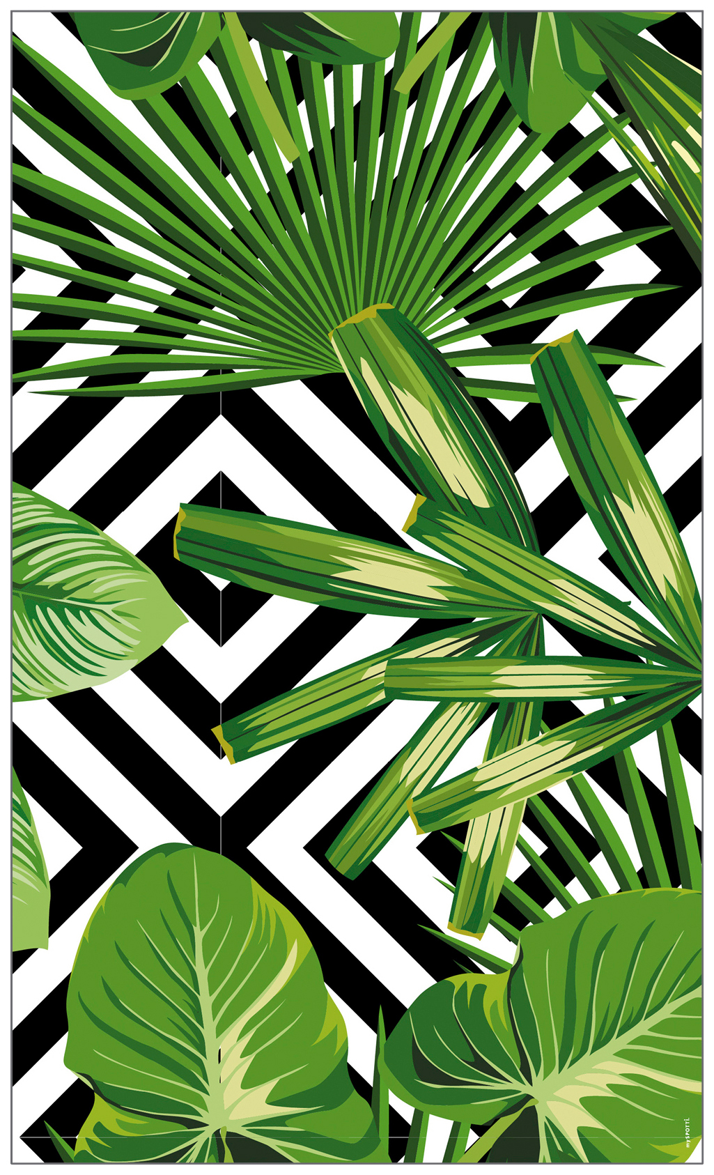 MySpotti Fensterfolie »Look Palm Leaves green«, halbtransparent,  glattstatisch haftend, 200 x 30 cm, statisch haftend auf Rechnung kaufen