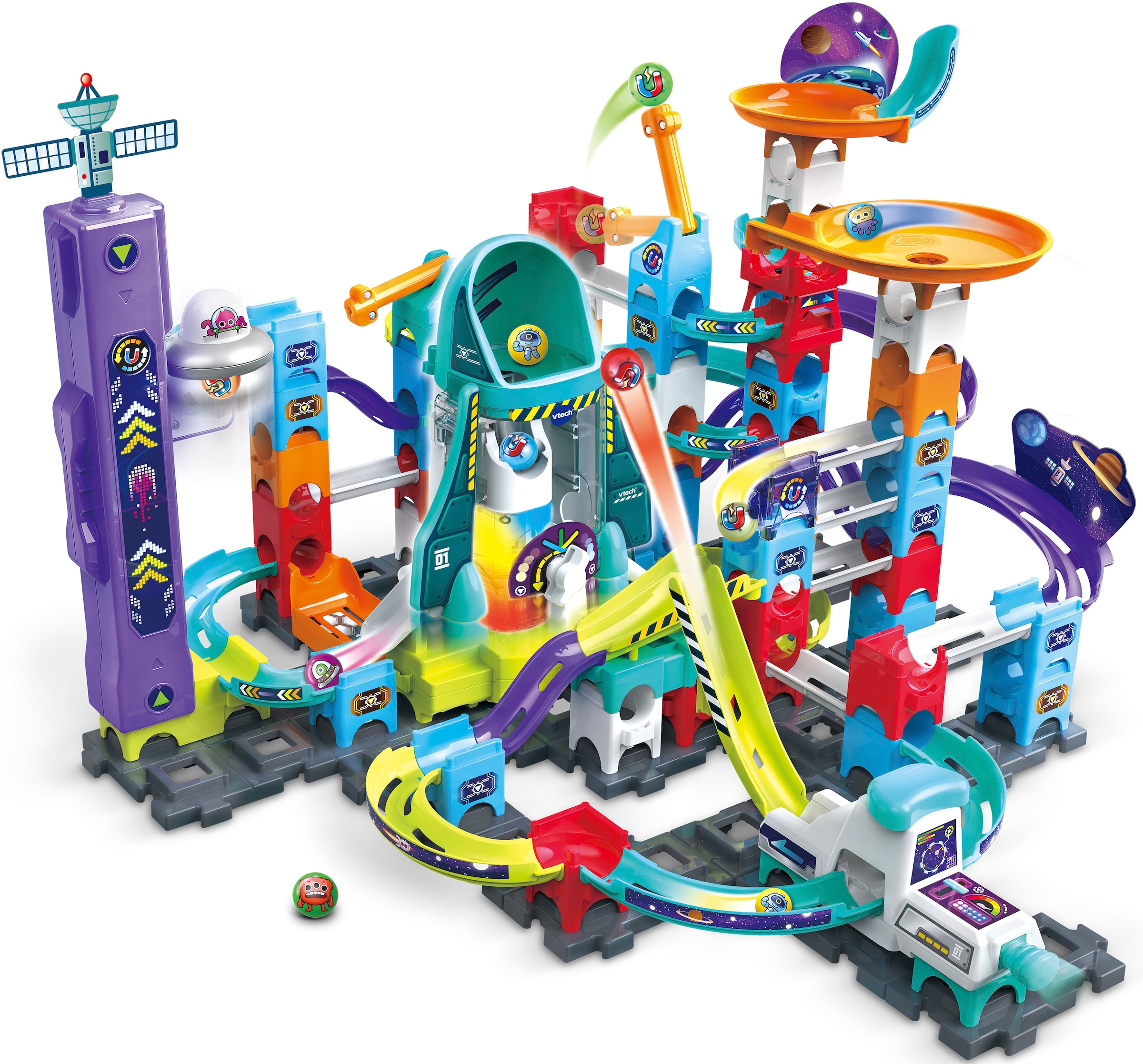 Vtech® Kugelbahn »MarbleRush - Space Magnetic Set XL300 E«, mit 5 magnetischen MarBalls