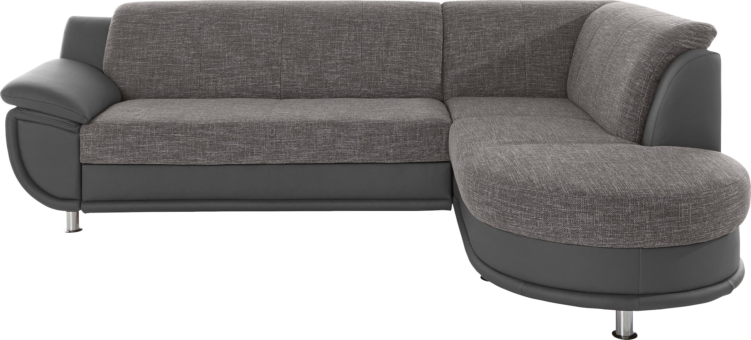 TRENDMANUFAKTUR Ecksofa »Rondo 3, zeitlos und bequem, Materialmix, breite Armlehnen, L-Form«, wahlweise mit Federkern für mehr Komfort, wahlweise mit Bettfunktion