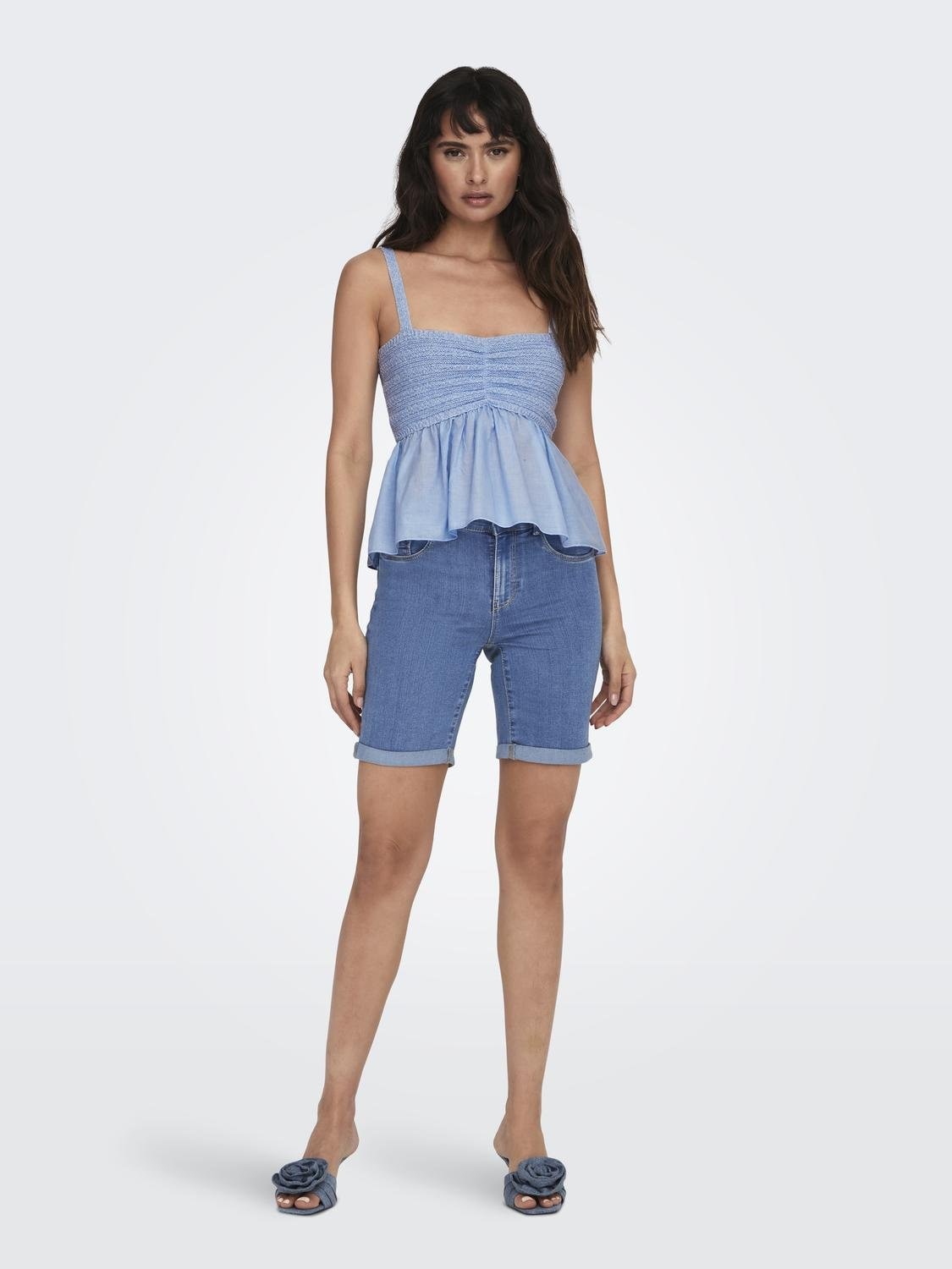 ONLY Jeansshorts »ONLRAIN LIFE MID LONG DNM SHORTS NOOS«