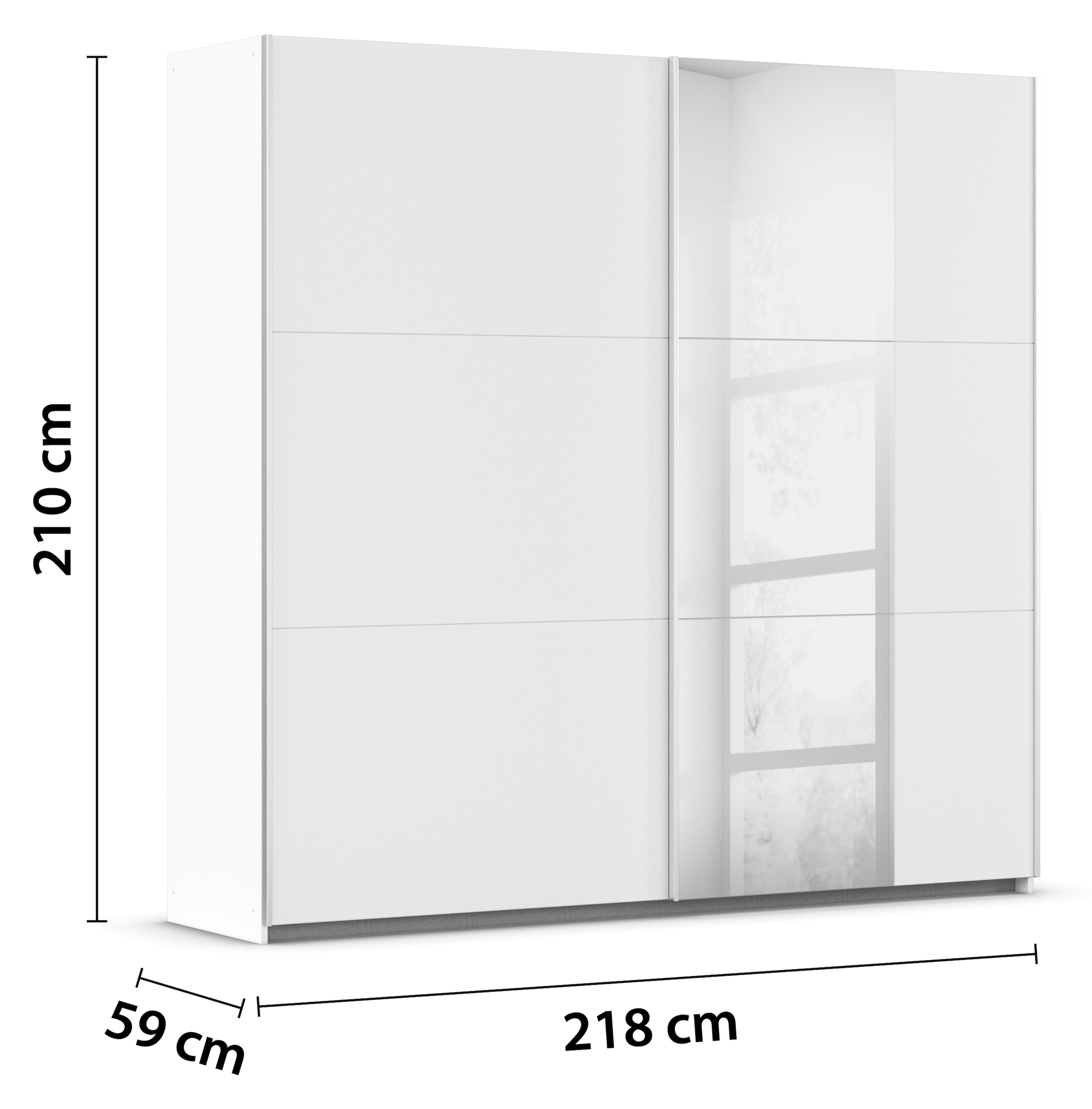 rauch Schwebetürenschrank »Kleiderschrank Garderobe TOPSELLER AURELIO mit 3 Ausstattungsvarianten«, 3 verschiedene Ausstattungsvarianten Griffe aus Metall MADE IN GERMANY