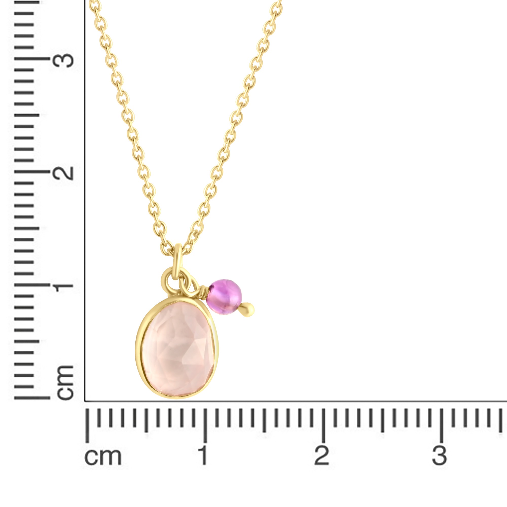 Jamelli Kette mit Anhänger »Silber 925 vergoldet mit Amethyst und Rosenquarz«