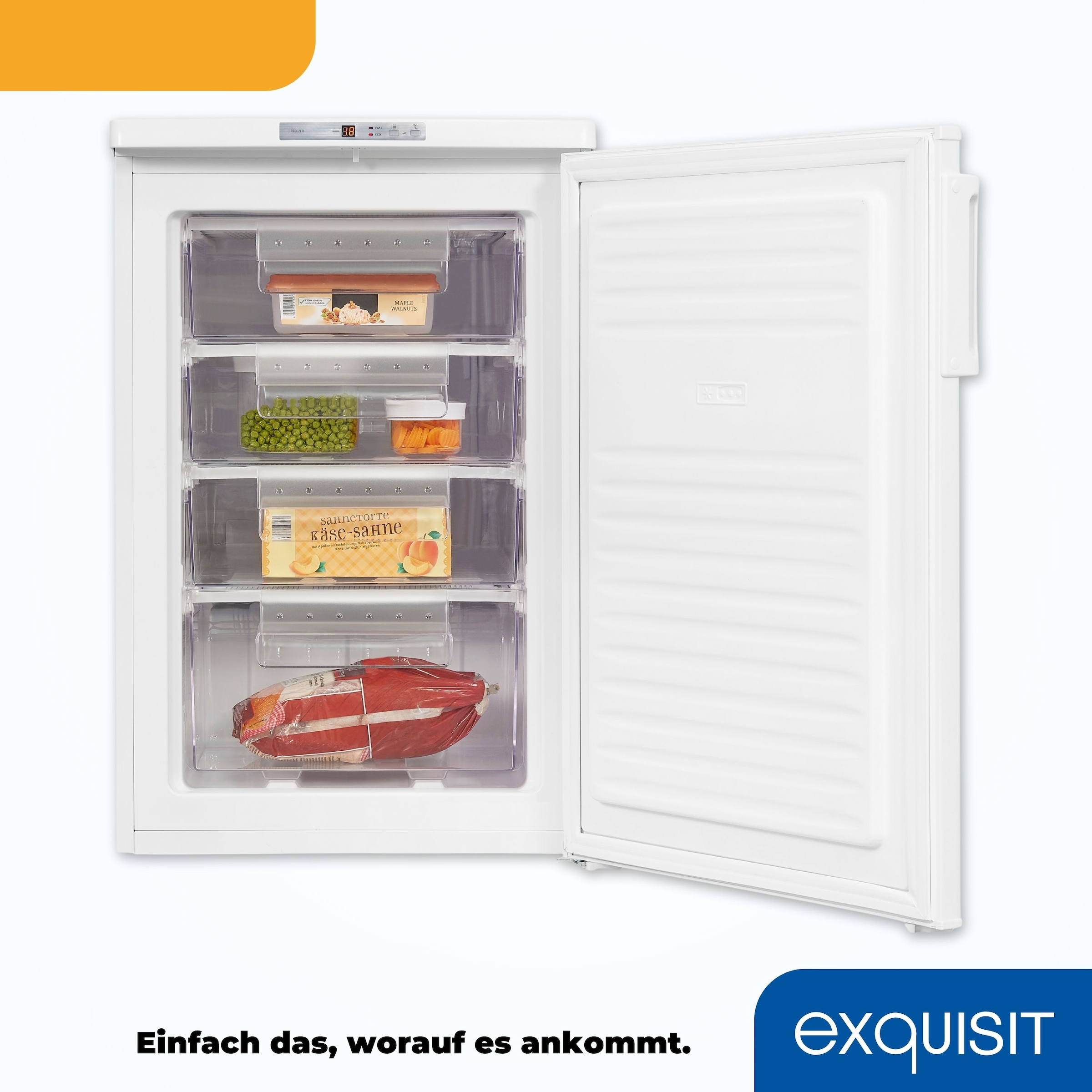 exquisit Gefrierschrank »GS80-HE-040E weiss«, 85,5 cm hoch, 55 cm breit, 91 L Volumen, 4 Sterne Gefrieren