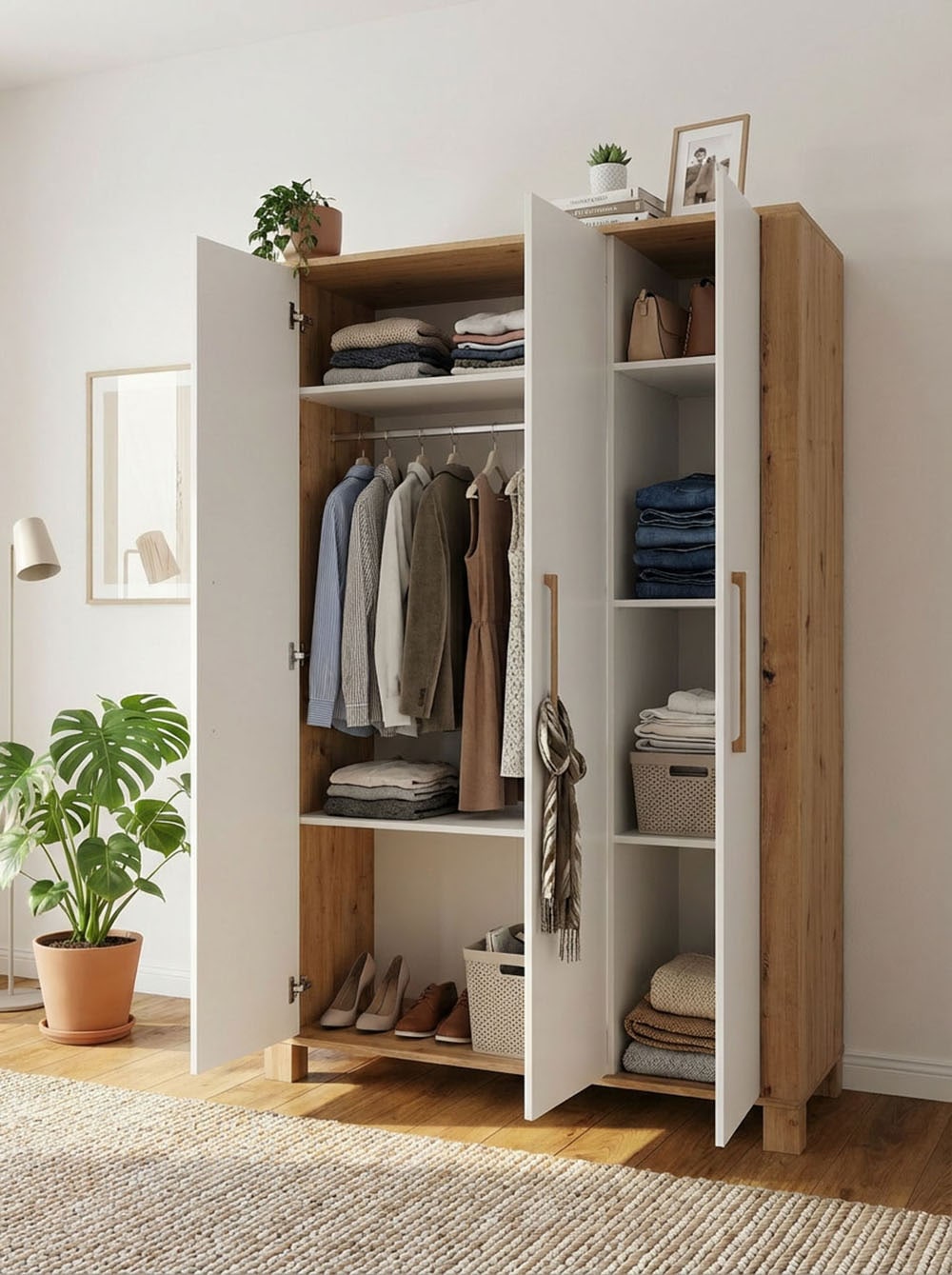 arthur berndt Babyzimmer-Komplettset »Babyzimmer Set »Marlon« 3-teilig« Set, Kleiderschrank, Kinderbett und Wickelkommode, 3 Stk. tlg.