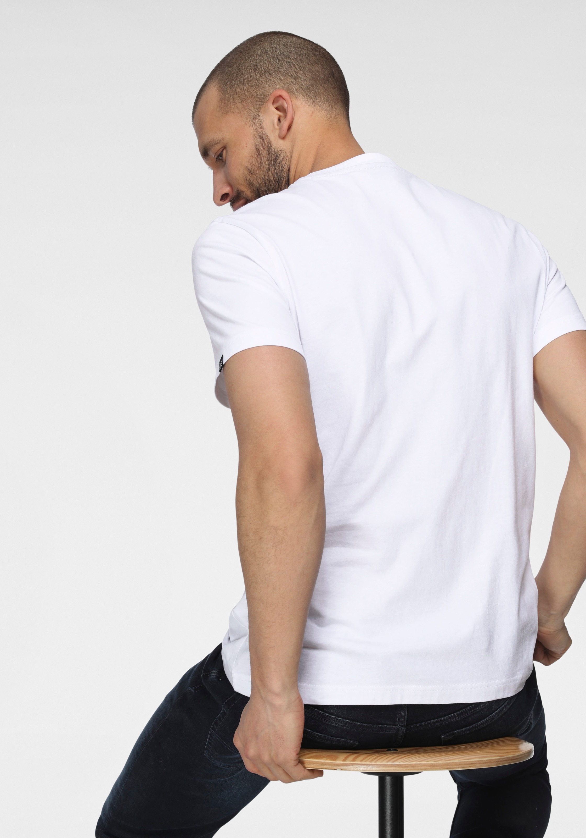 H.I.S Rundhalsshirt, (Packung, 2er-Pack), schmal geschnitten, bedrucktes Design, Rundhals, aus Baumwolle