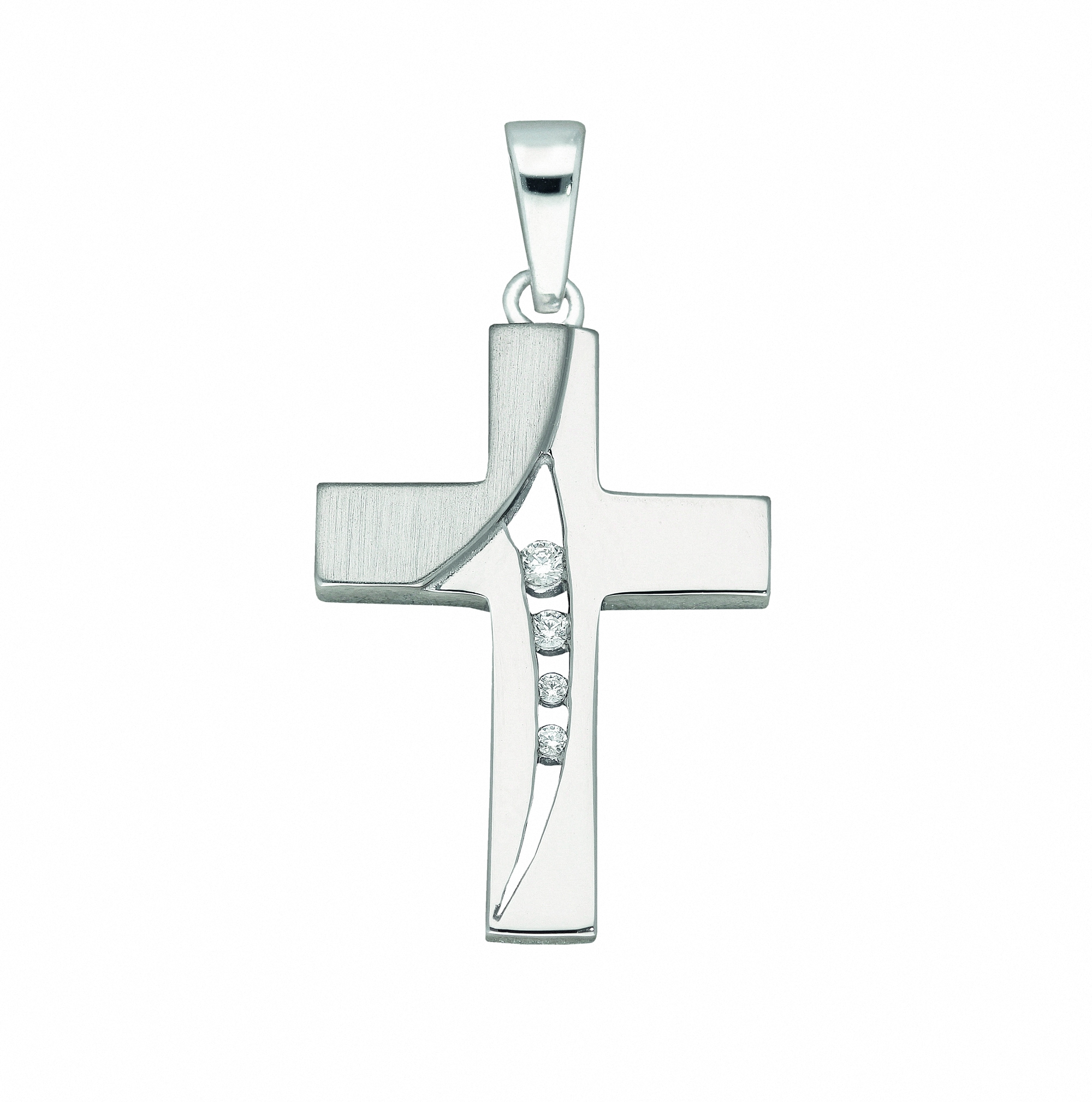mit Schmuckset Anhänger »925 Halskette mit Kreuz Anhänger Silber Kette mit Set Adelia´s - Zirkonia«