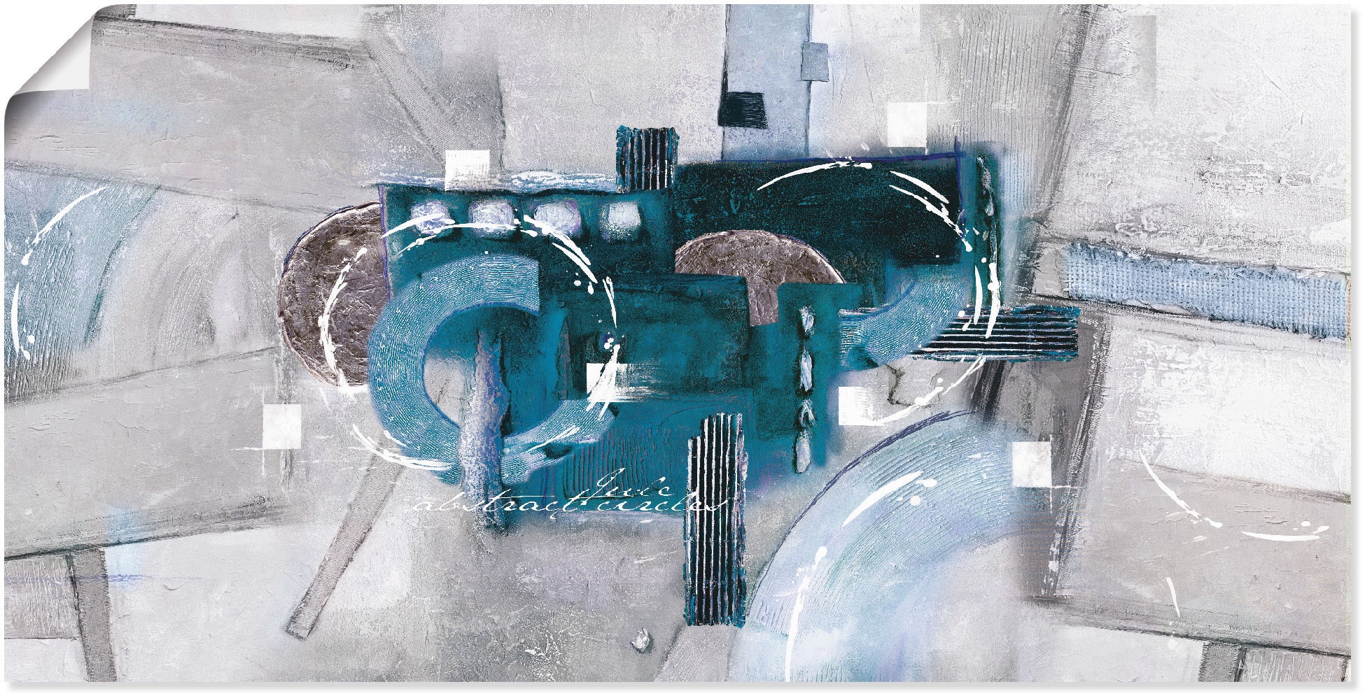 Artland Wandbild »Abstrakte blaue Kreise«, Gegenstandslos, (1 St.), als Alubild, Outdoorbild, Leinwandbild, Poster, Wandaufkleber