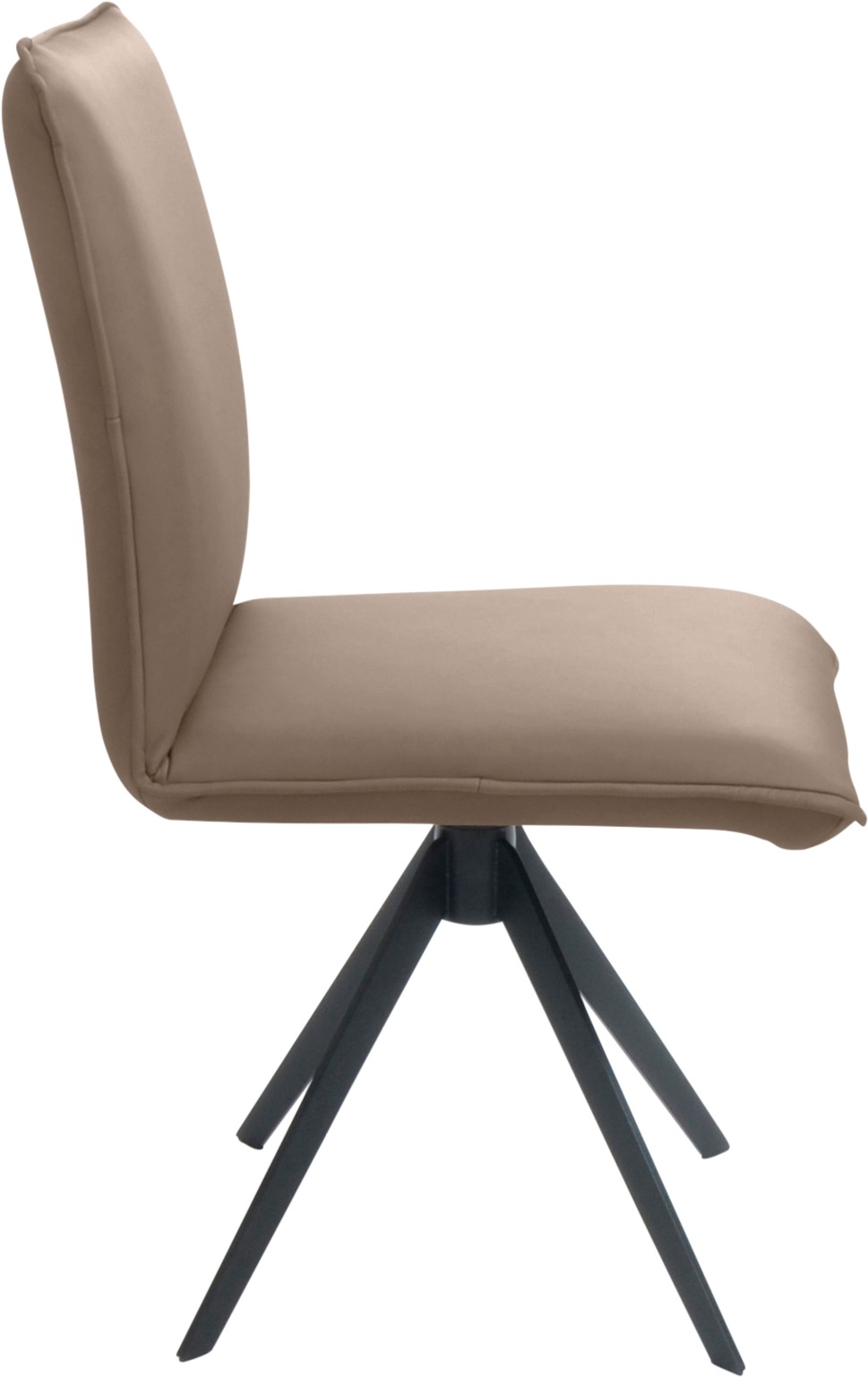 K+W Komfort & Wohnen Drehstuhl, Leder, Blitzdrehkreuz und Rückholfunktion, dekorativer 12mm Biese