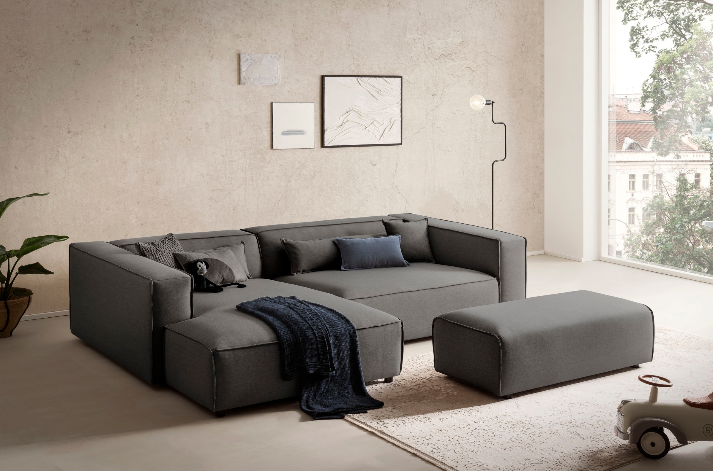 LeGer Home by Lena Gercke Ecksofa »PIARA XXL, L-Form, Schlaffunktion, Cord, günstig online kaufen