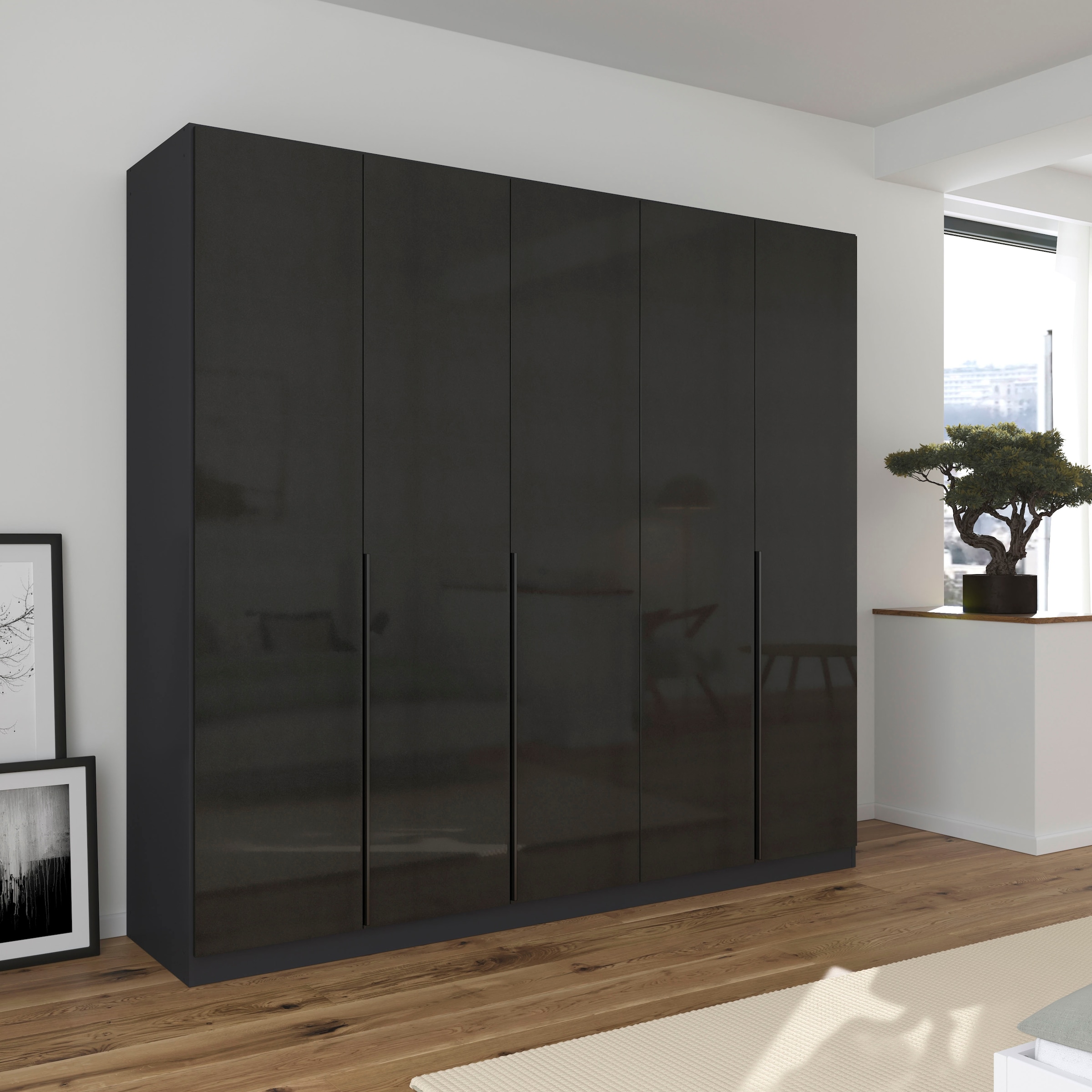 rauch Drehtürenschrank »Kleiderschrank Schrank Garderobe AGORDO TOPSELLER Schlafzimmer«, (in zwei Griff-Farben mit Dekor- oder Hochglanzfront), durchdachte Innenausstattung, in 6 Breiten und 2 Höhen MADE IN GERMANY