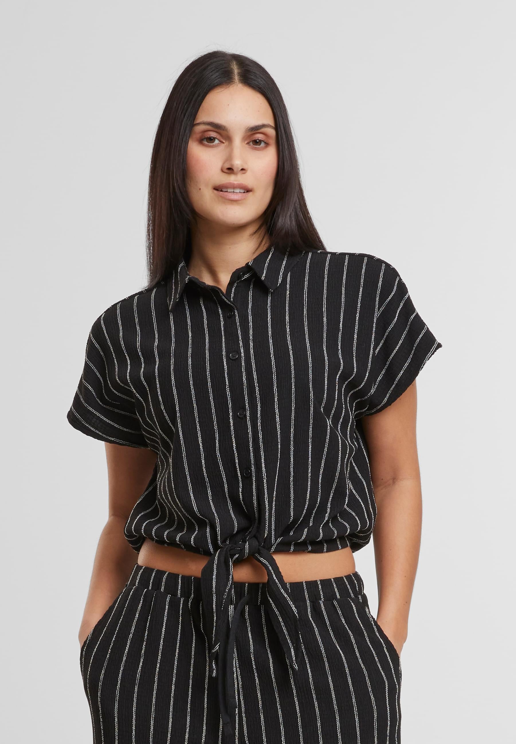 URBAN CLASSICS Klassische Bluse »Urban Classics Ladies Structured Striped Tied Blouse«