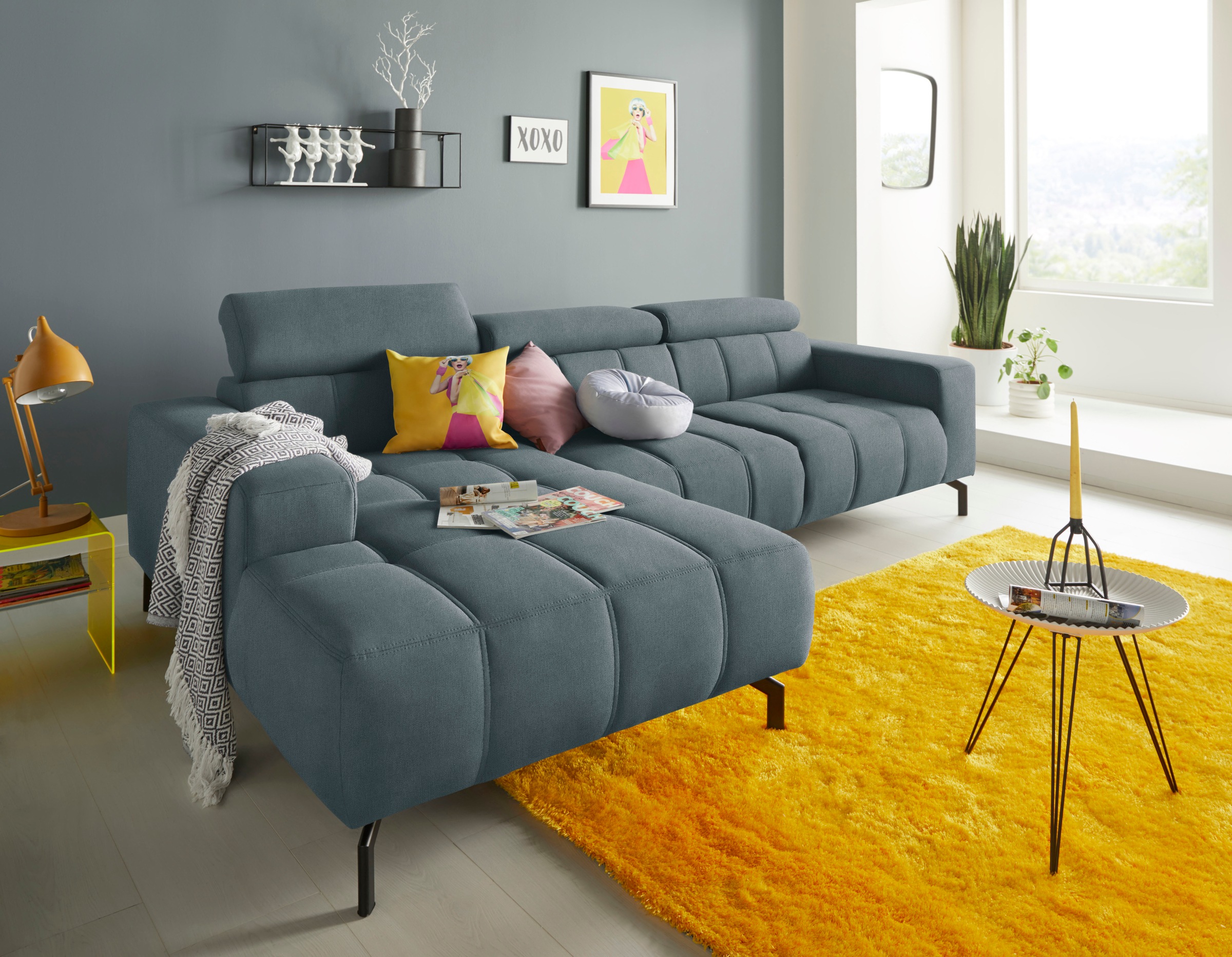 DOMO collection Ecksofa »Cunelli tolle Sitznähte als Designelement, fester günstig online kaufen