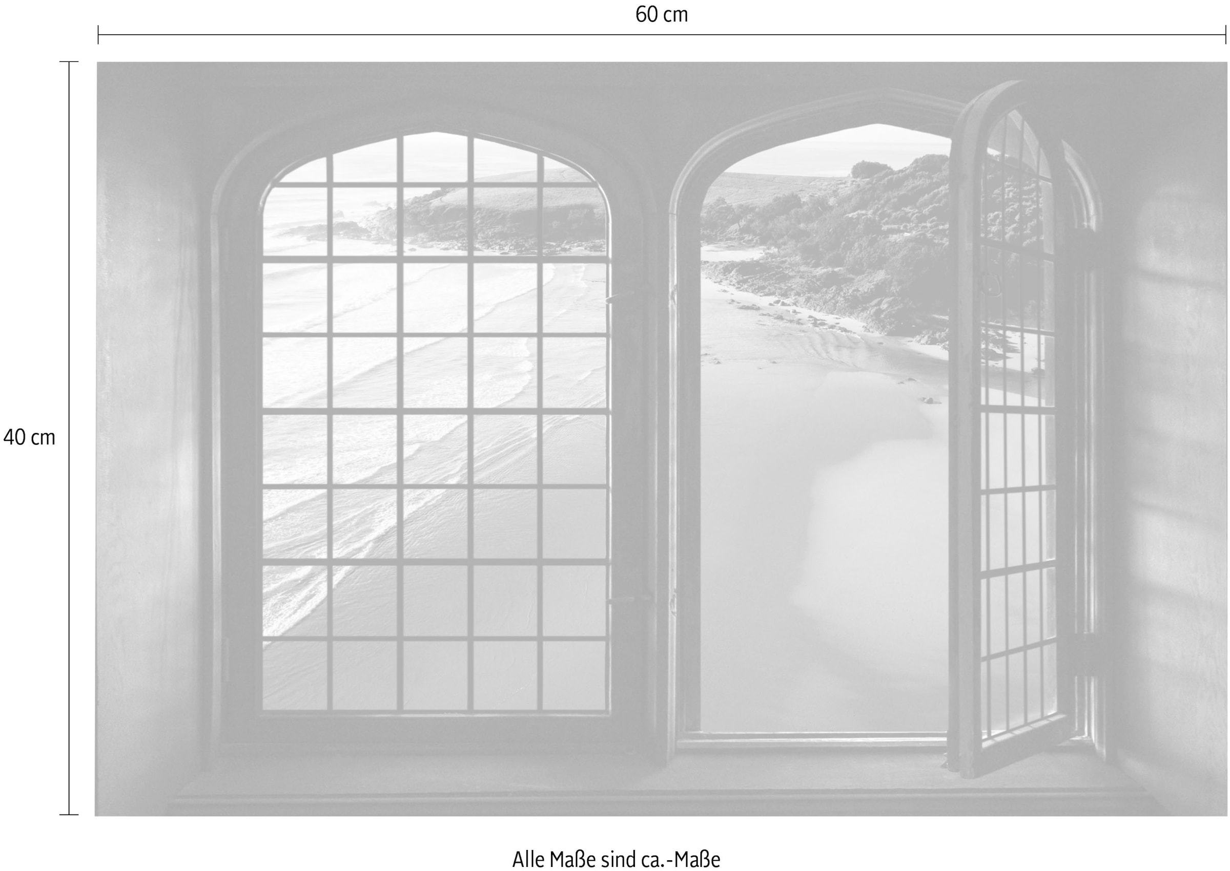 queence Wandsticker »Sandstrand«, Wandsticker, Wandbild, selbstklebend, 3D, Fenster