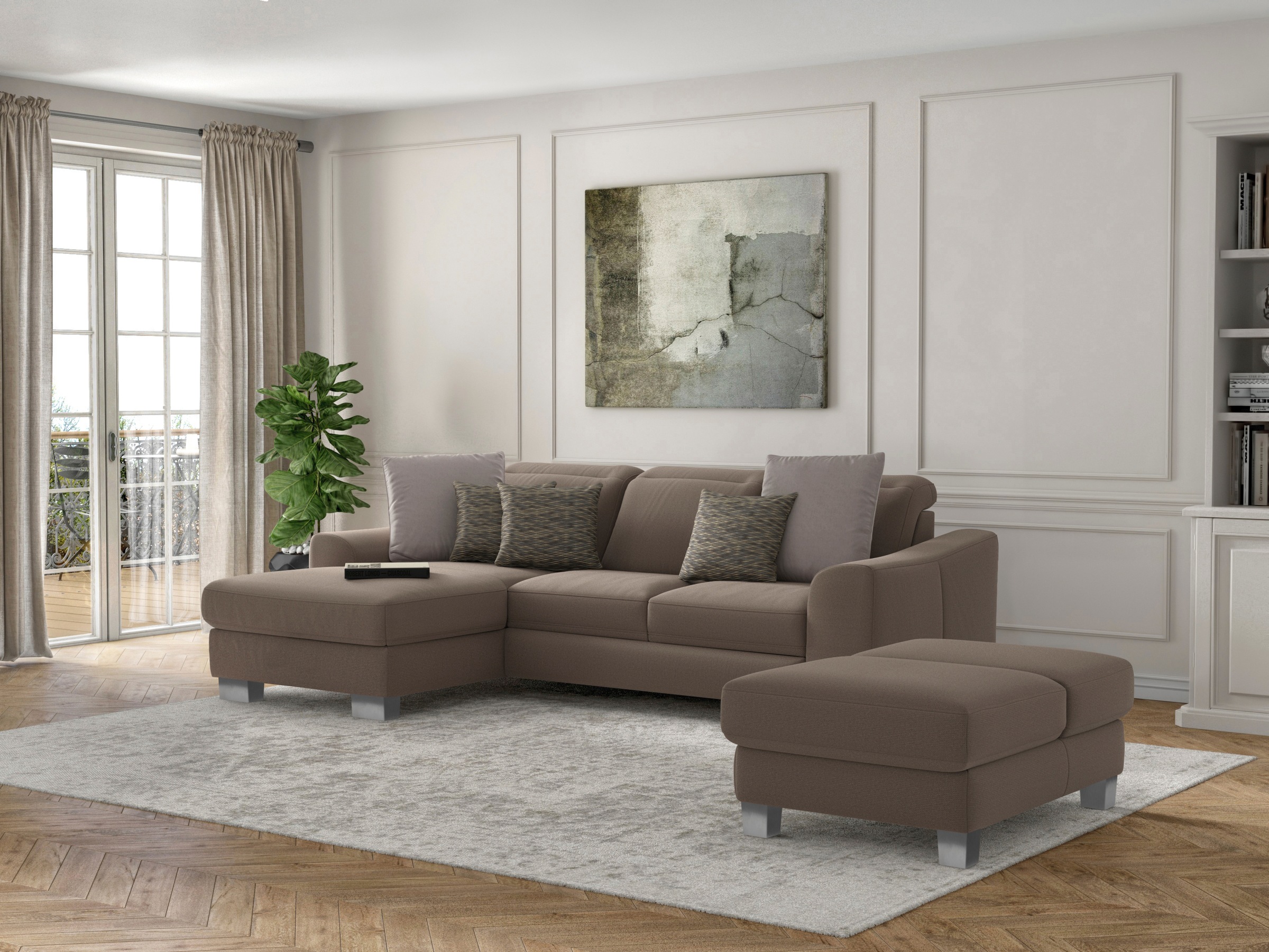 sit&more Ecksofa »Dundee L-Form« mit Federkern und Edelstahlfüßen, wahlweis günstig online kaufen