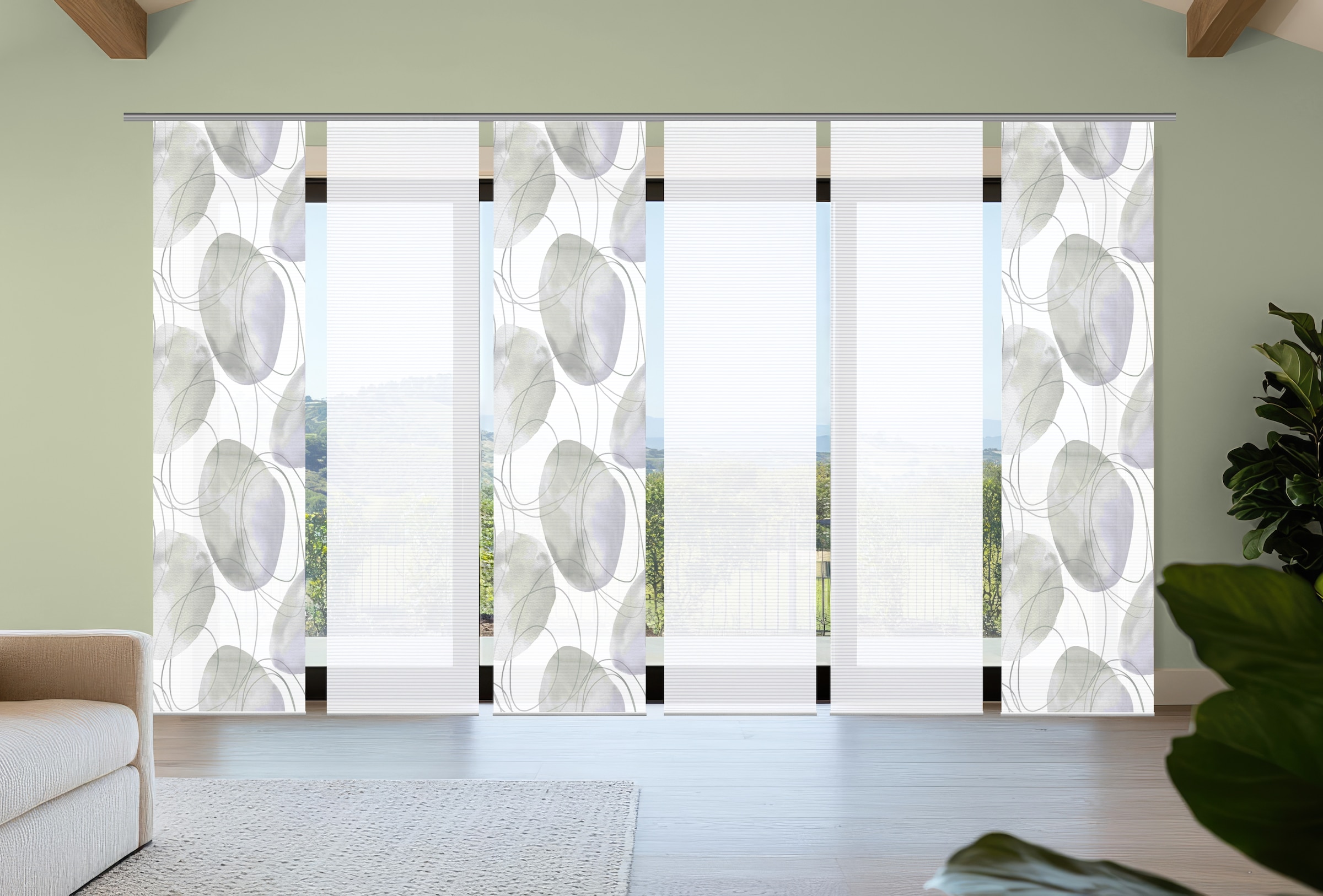 HOME in green Schiebegardine »ELLRIK« Paneelwagen 6 Stk. tlg. Bambusoptik, günstig online kaufen