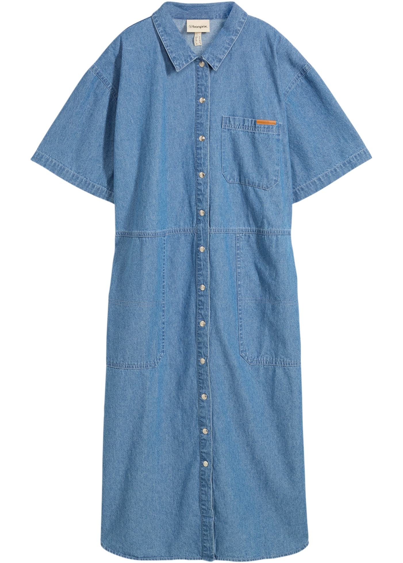 bonprix Jeanskleid »Jeanskleid, Oversized« 2 Stk. tlg. Brusttasche Jeanskleid, Oversized