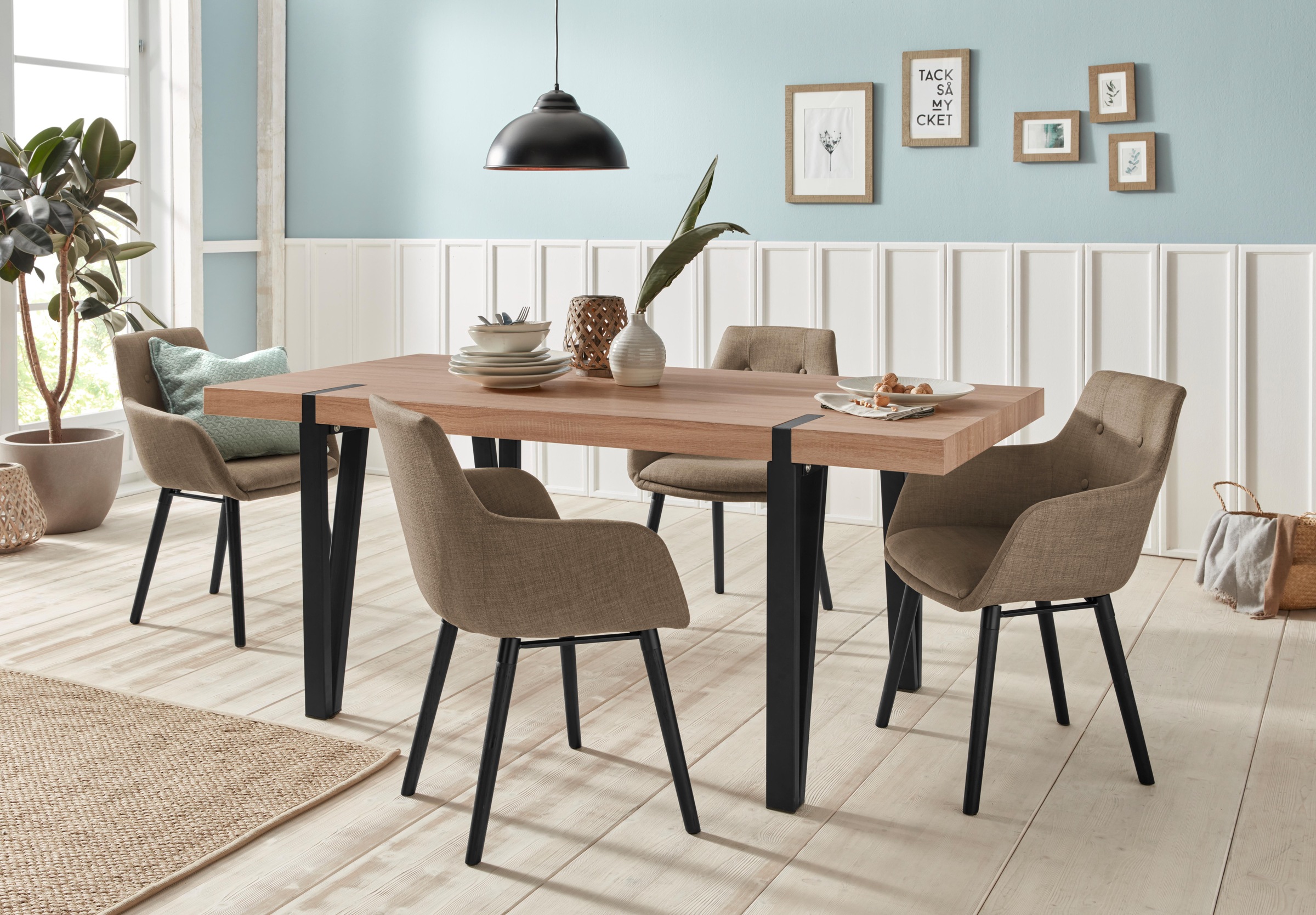 Home affaire Essgruppe »Sanchez und Bradford«, (Set, 5 tlg.), mit Tisch, Breite 180 cm