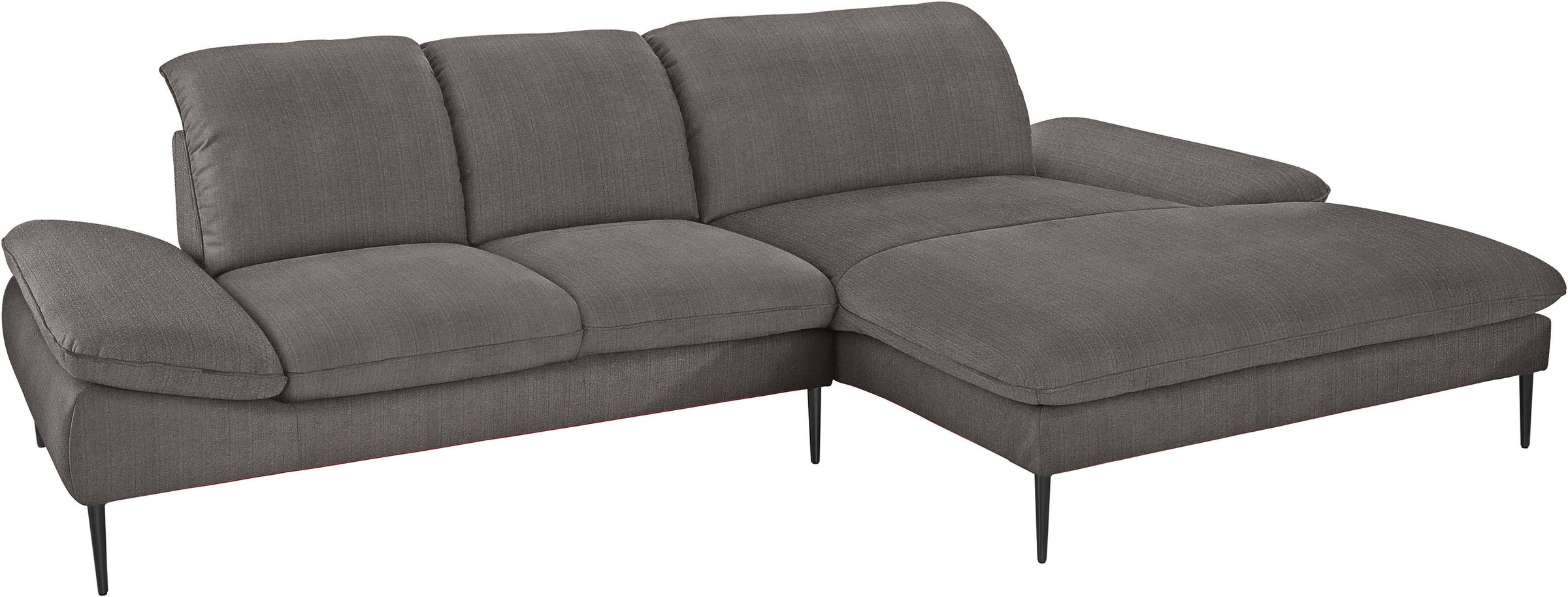 W.SCHILLIG Ecksofa »enjoy&MORE, Designsofa, elegant und bequem, L-Form«, Sitztiefenverstellung, Füße schwarz pulverbeschichtet, Breite 310 cm