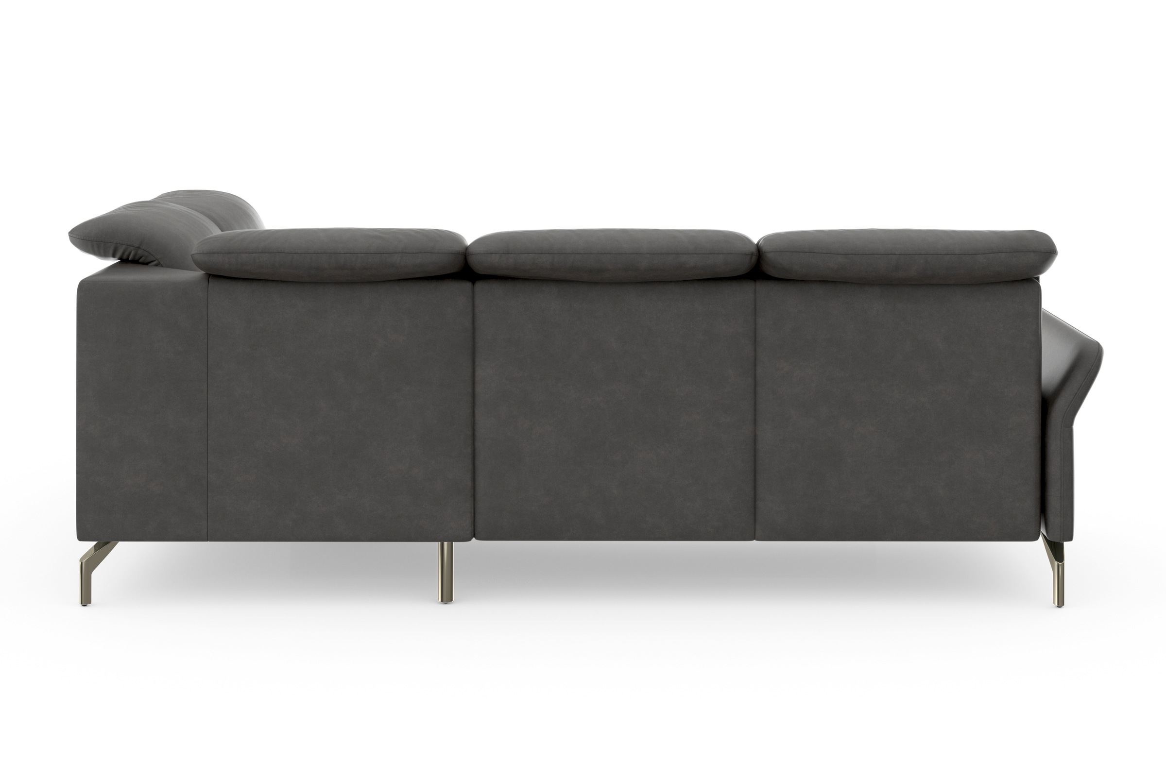 sit&more Ecksofa »Fashion L-Form«, wahlweise mit Kopfteilverstellung, Vorziehsitz, motorisch, Nickelfüße