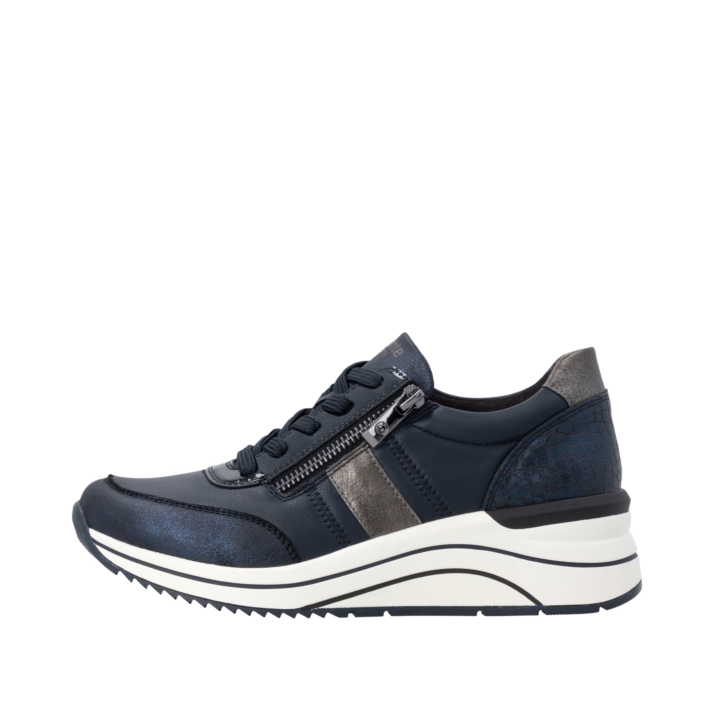 Remonte Keilsneaker  Halbschuh, Freizeitschuh, Schnürer mit praktischem Außenreißverschluss