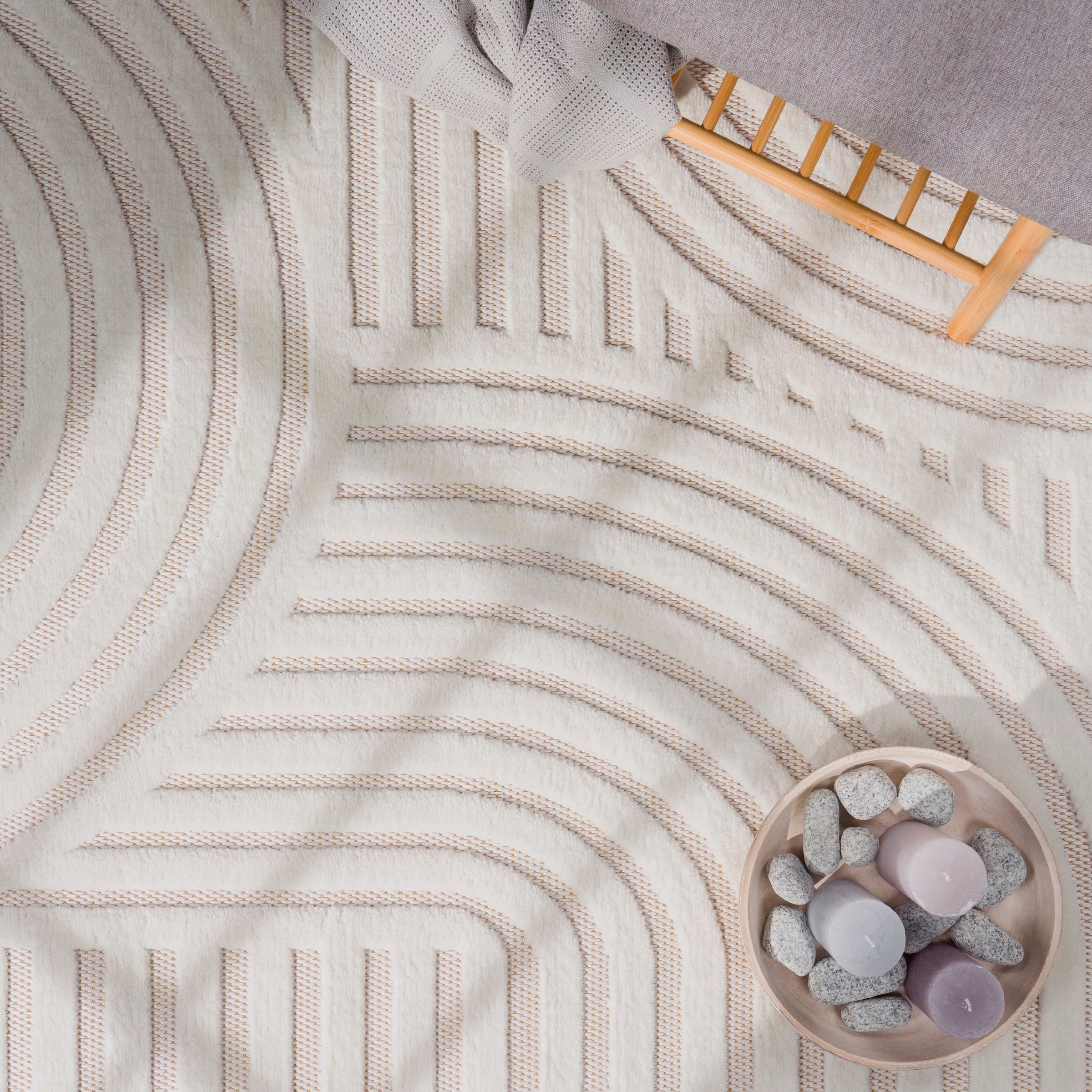 Paco Home Teppich »Livorno 674«, Farben, Outdoor und Effekt, bestellen Uni bequem Hoch-Tief- schnell Scandi-Look, geeignet rechteckig, moderner