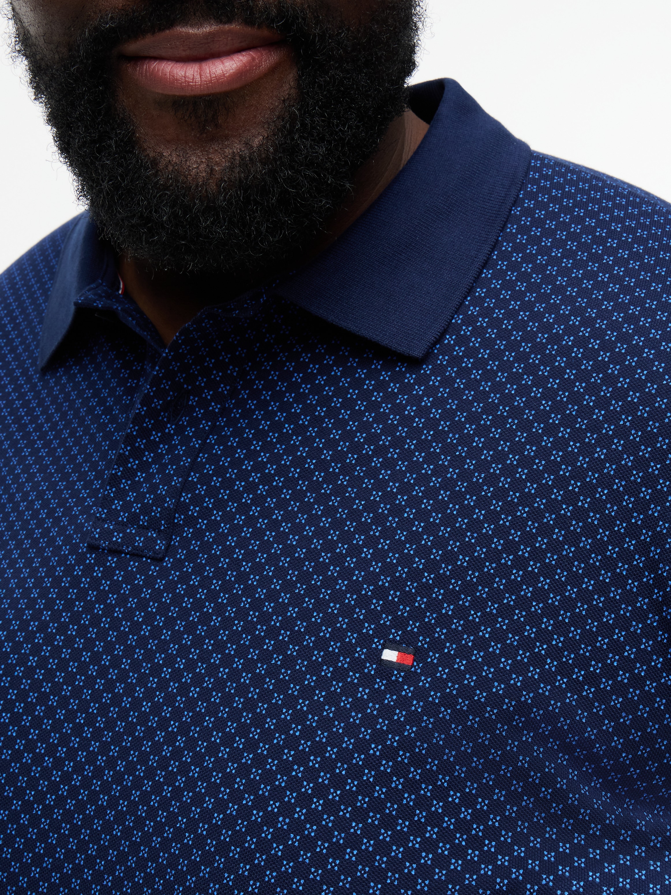 Tommy Hilfiger Big & Tall Poloshirt »BT-MICROPRINT PIQUE REGULAR« mit geometrischem Muster, Große Größen