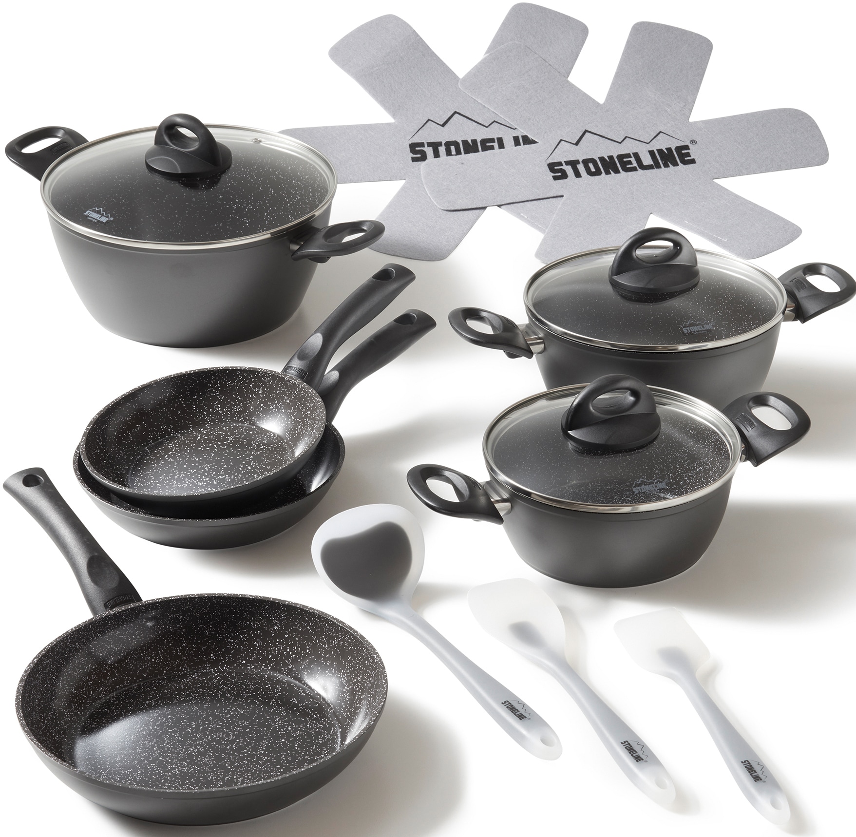 STONELINE Topf-Set, Aluminium, (Set, 14 tlg., Bratentopf 22 cm, je 1 Kochto günstig online kaufen