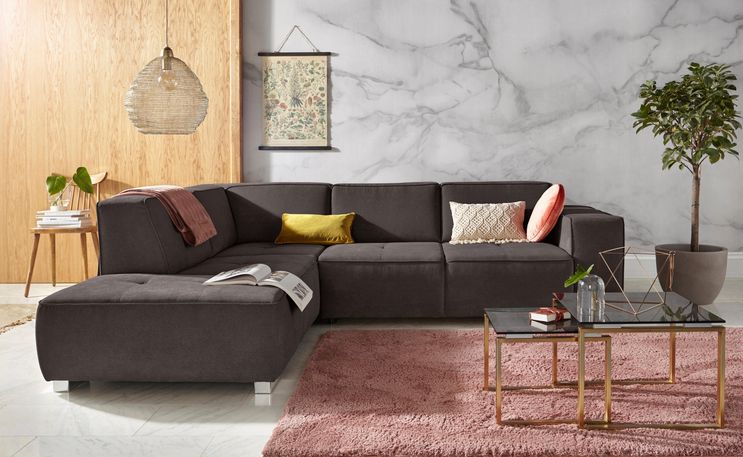 INOSIGN Ecksofa »Sapporo L-Form«, wahlweise Bettfunktion oder Sitztiefenver günstig online kaufen