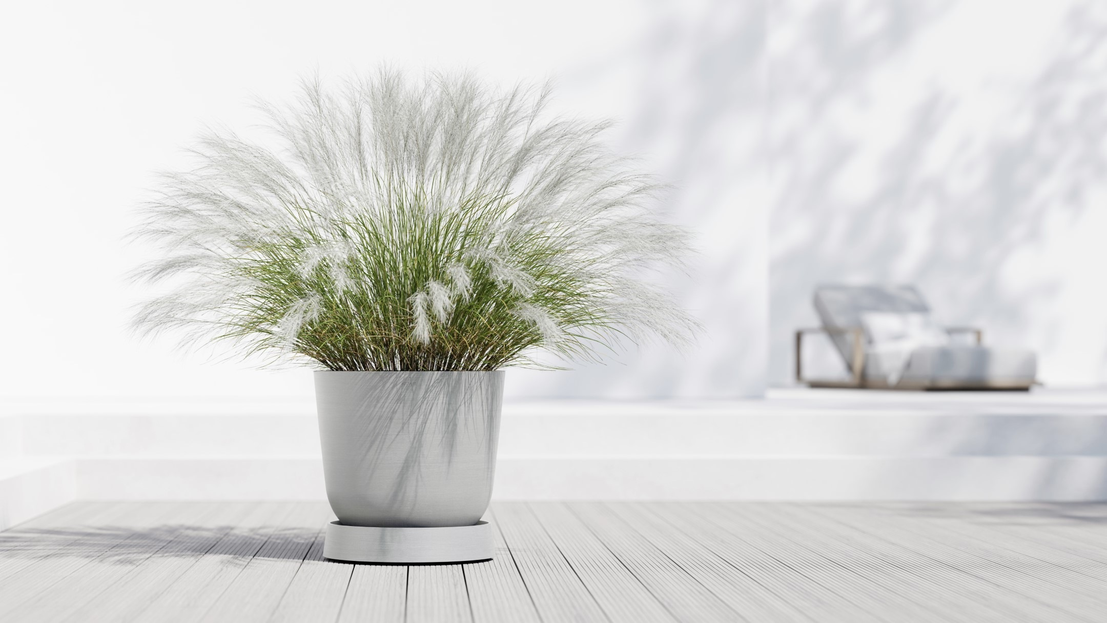 ECOPOTS Topfuntersetzer »mit Rollen Oslo 55 Weißgrau« für innen und außen: frostsicher, bruchsicher und lichtbeständig