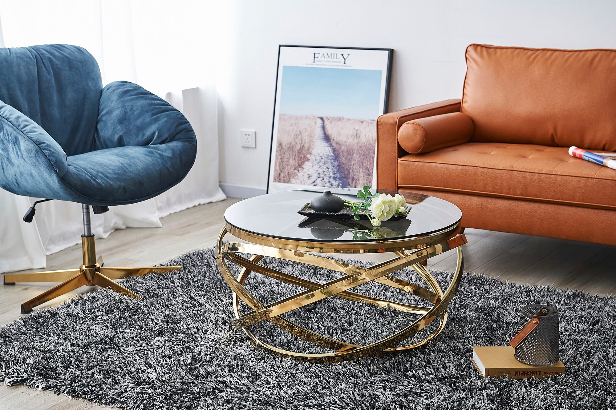 SalesFever Couchtisch, Gestell gefertigt aus rostfreiem Edelstahl