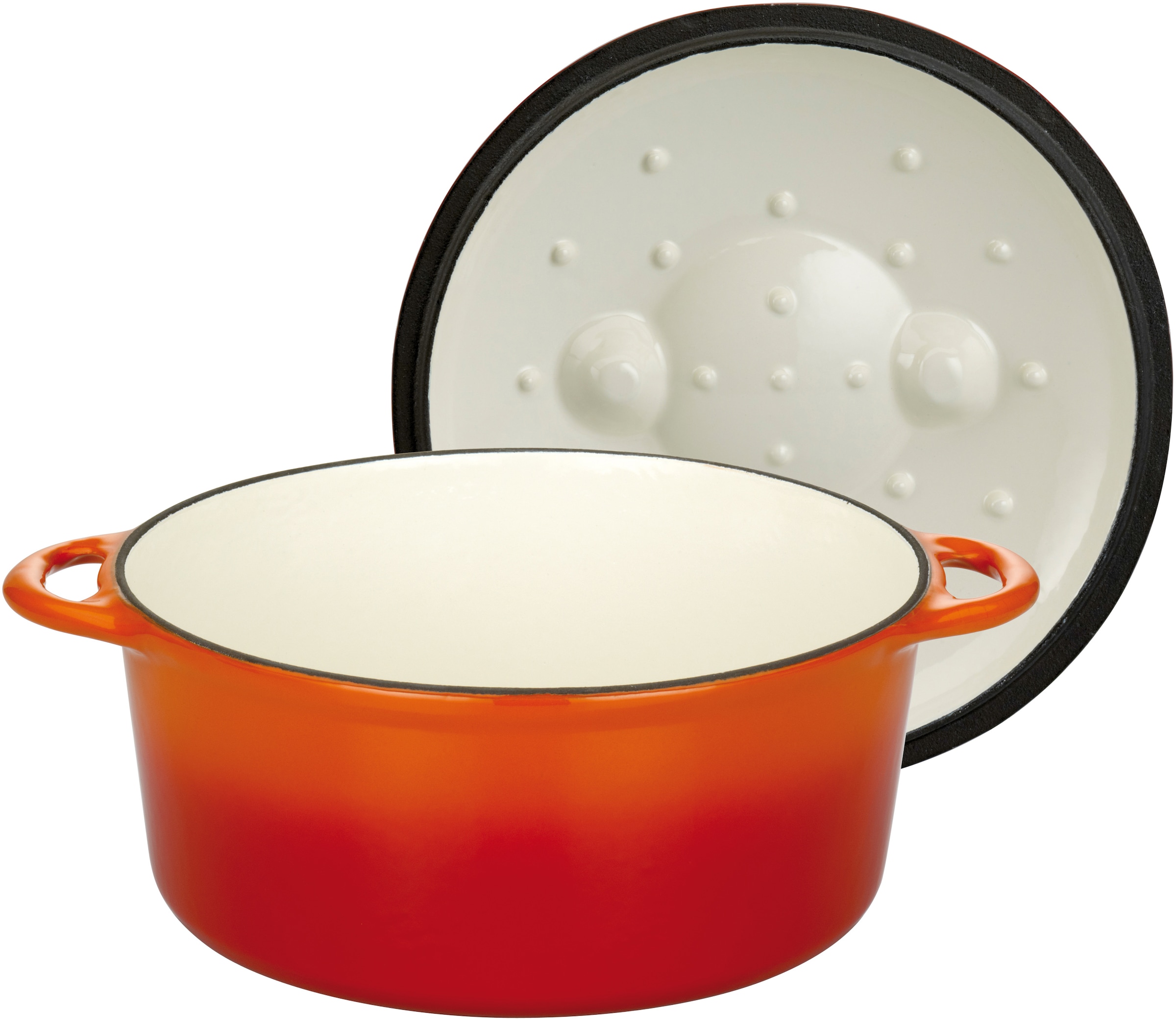 GSW Topf-Set »Orange Shadow«, Gusseisen, (Set, 4 tlg., 1x Kochtopf Ø 24 cm, 1 x Bräter 32x25 cm, je mit Deckel), Induktion