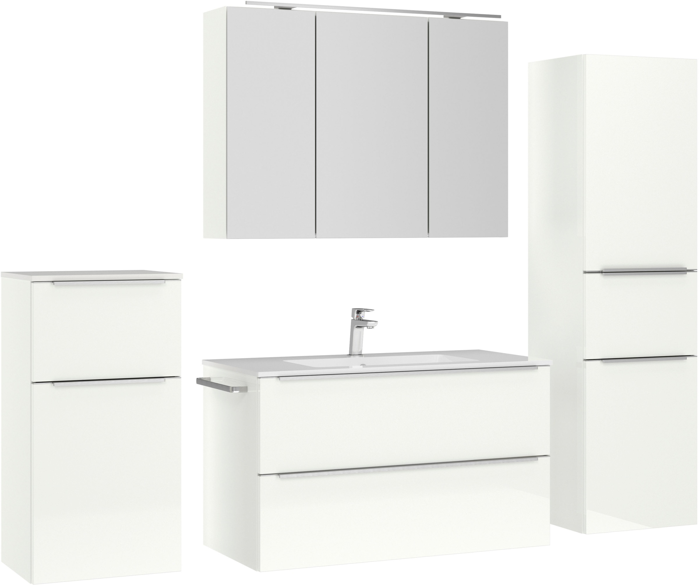 nobilia® Badmöbel-Set »Levere« vormontiert, mit Soft-Close, 4 Stk. tlg. ink günstig online kaufen