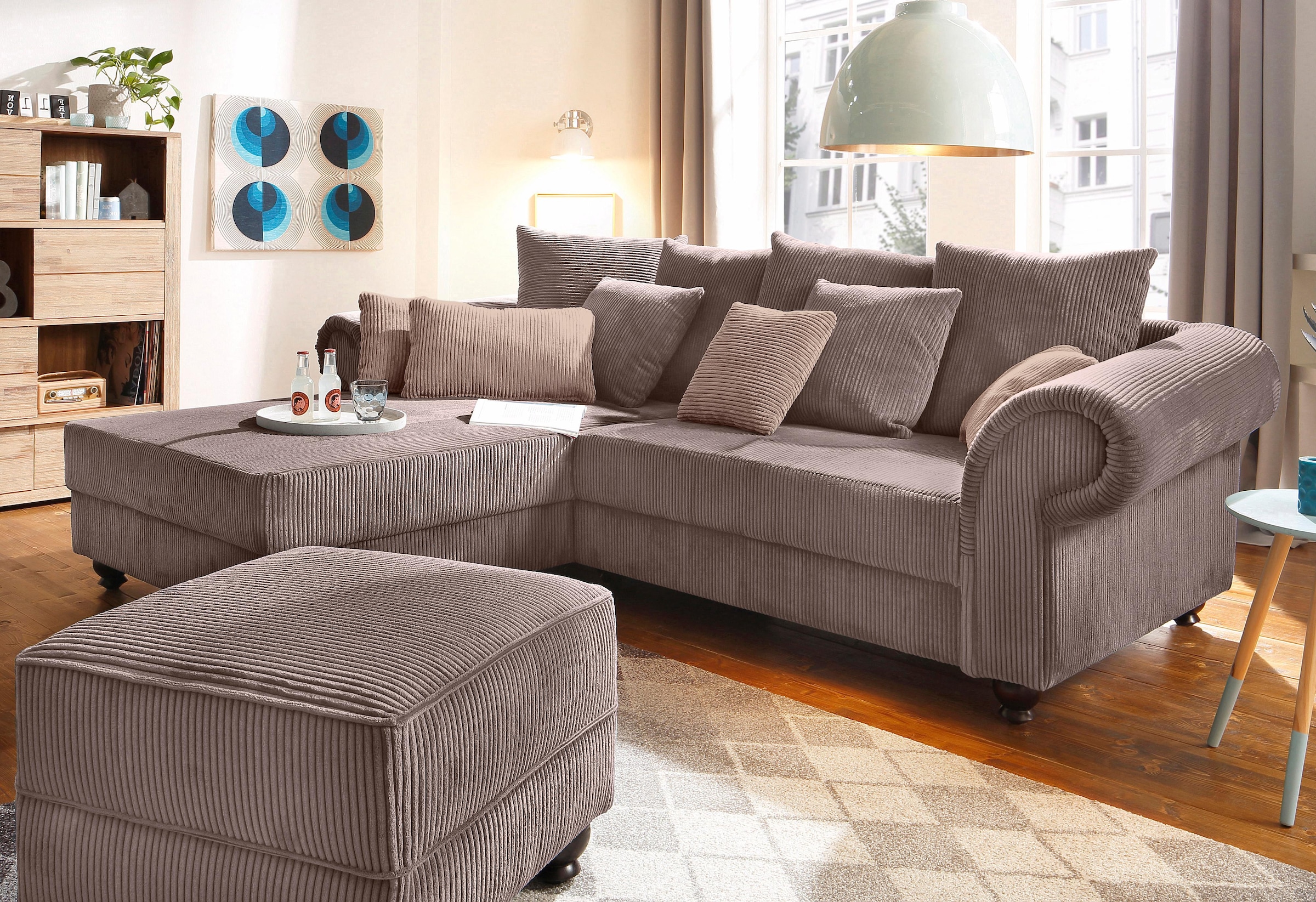 Home affaire Ecksofa "King George King Henry, L-Form", mit Federkern, in le günstig online kaufen