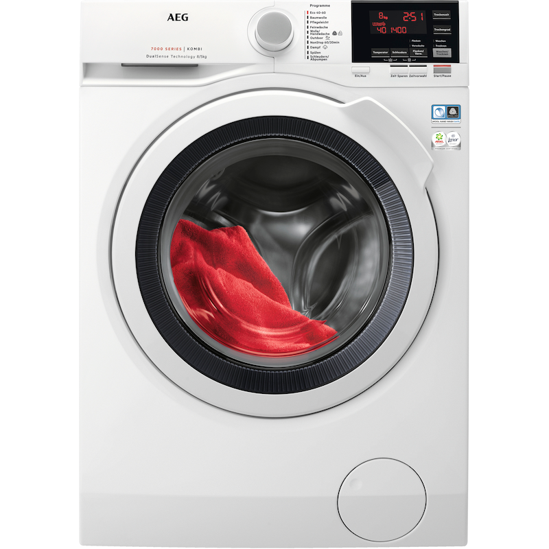 AEG Waschtrockner »L7WBA60680« 8 kg /5 kg 76 dB(A) ProSteam : Auffrischen mit Dampf statt Waschen und 96 % Wasser sparen weiß Aqua Control System -...