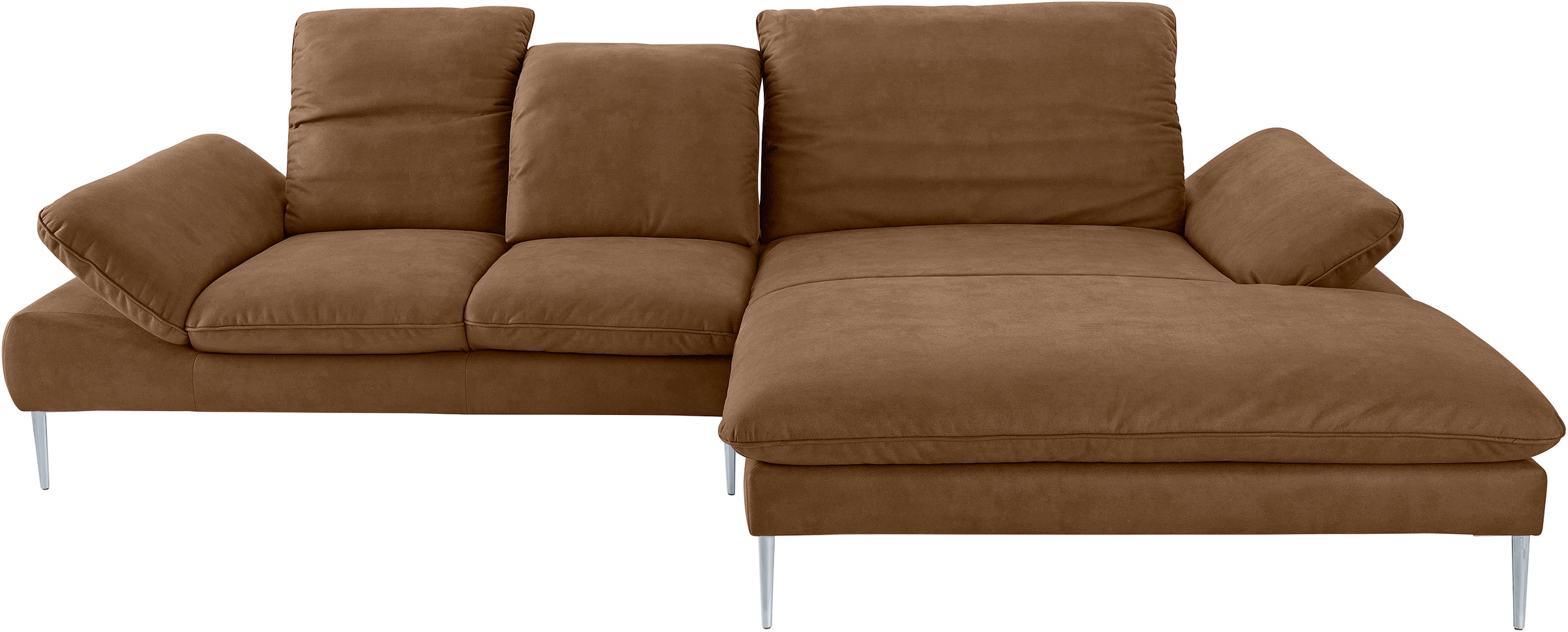 W.SCHILLIG Ecksofa »enjoy&MORE, Designsofa, elegant und bequem, L-Form«, mit Sitztiefenverstellung, Füße silber matt, Breite 310 cm