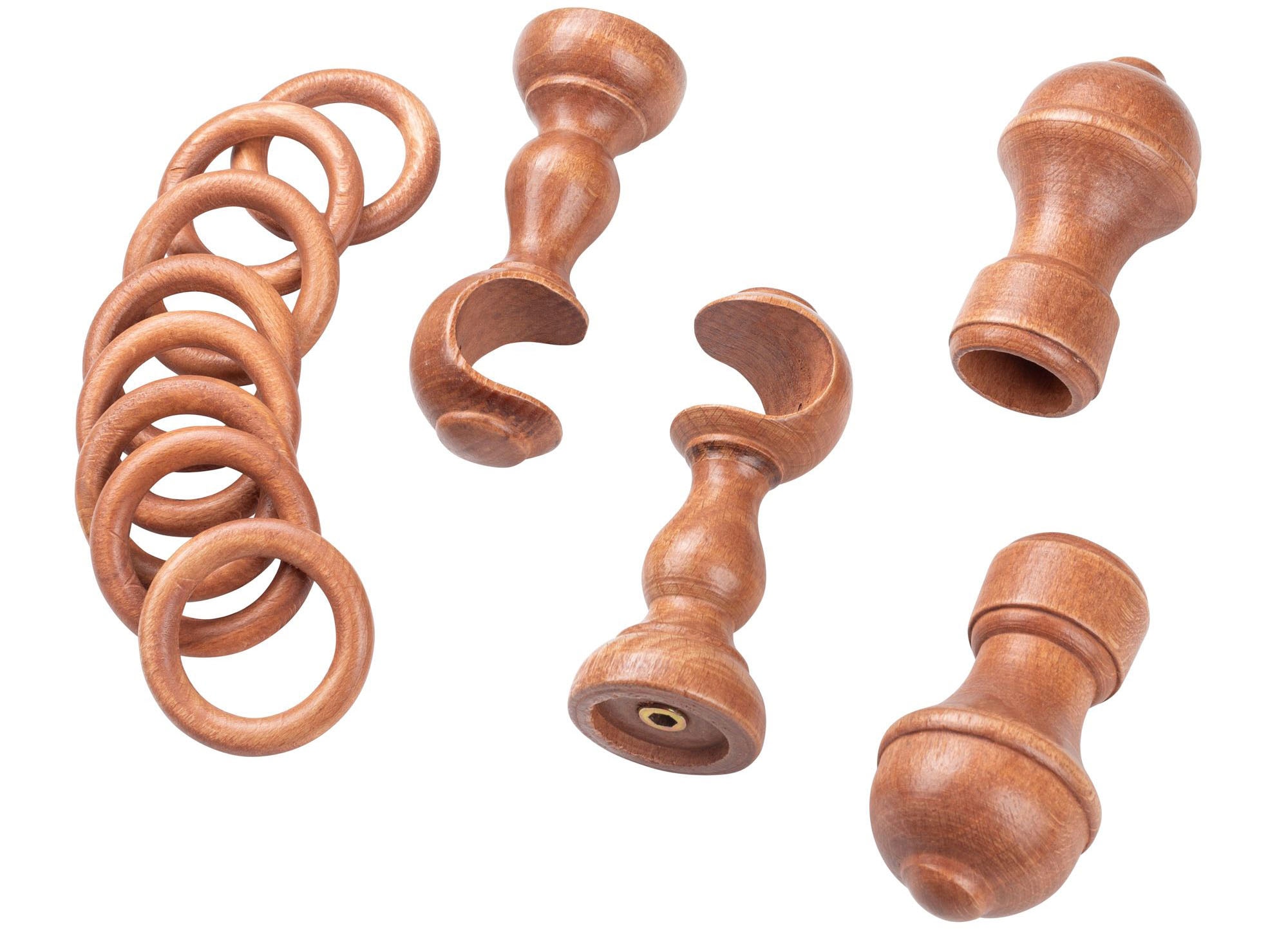 SN DECO GROUP Gardinenstange »Ares«, 1 läufig-läufig, Fixmaß, 28 mm, Holz, verschiedene Längen und Farben, Komplettset