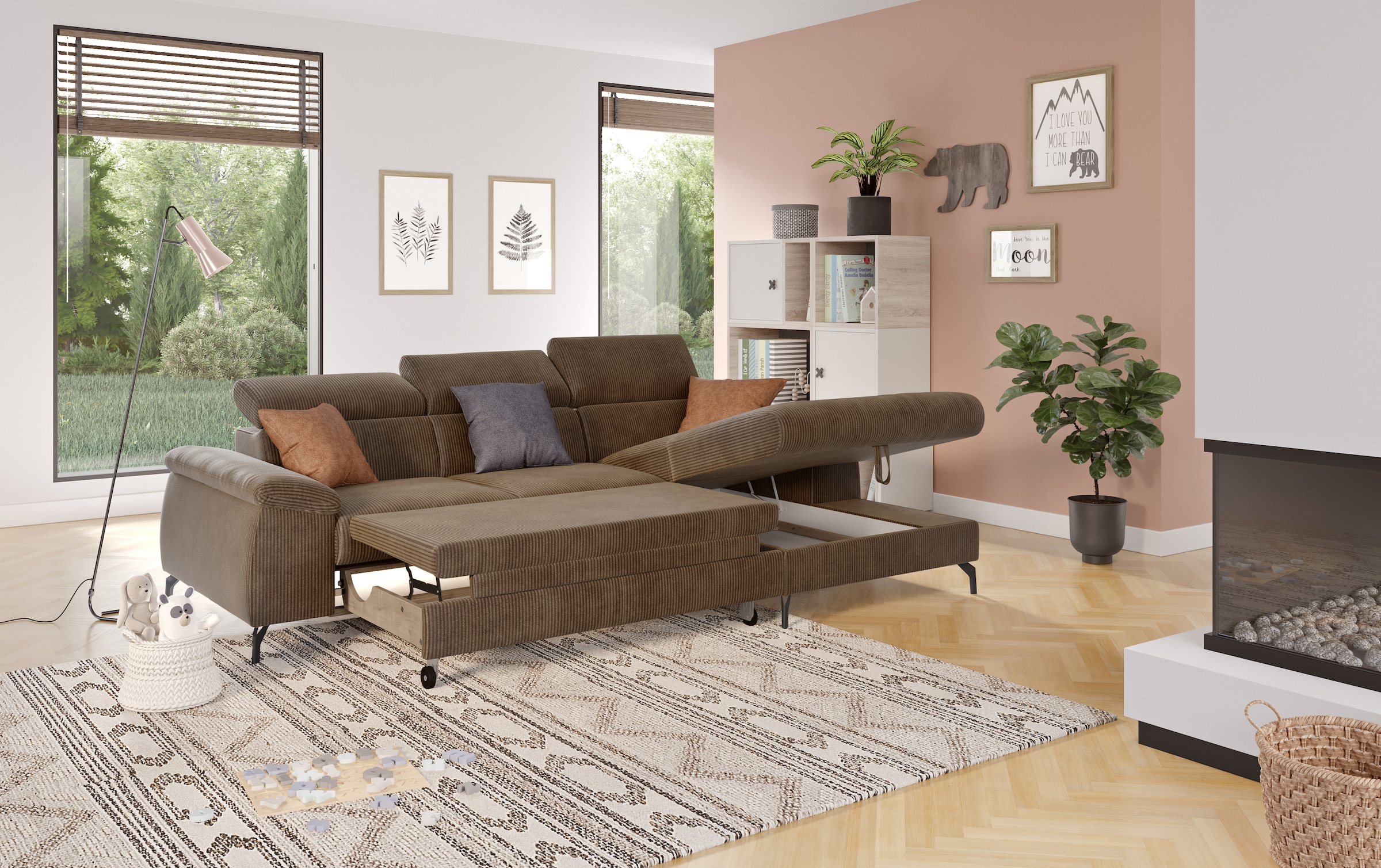 COTTA Ecksofa »Kitty L-Form«, mit Kopfteilverstellung, wahlweise mit Bettfunktion & Bettkasten